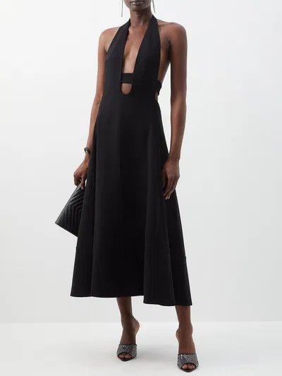 Saint Laurent Paris o1y0126 Midi Dress in Black Size M / US 6-8 / IT 42-44 - 5 Thumbnail