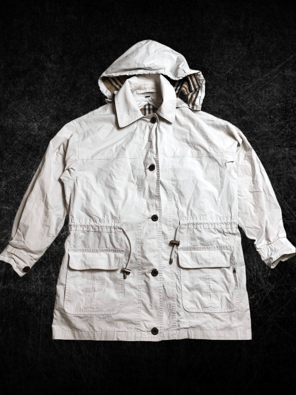 Burberry Vintage 80s BURBERRY Hoodie Light Button Jacket Size US S / EU 44-46 / 1 - 1 Thumbnail