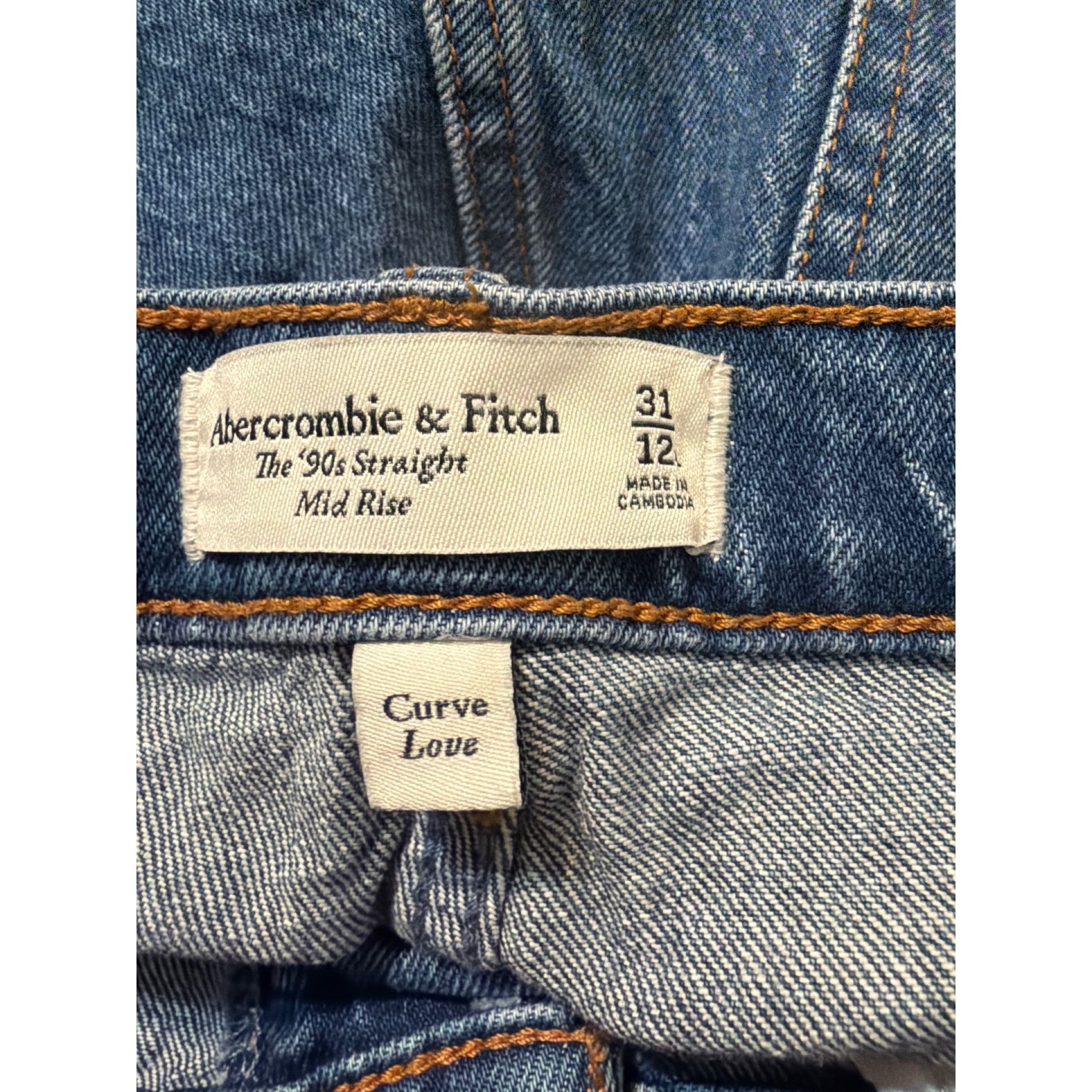 Abercrombie & Fitch Abercrombie & Fitch Curve Love 90s Straight Mid Rise Jeans B Size 34" / US 12 / IT 48 - 4 Thumbnail
