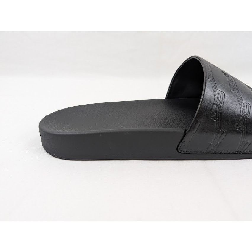 Balenciaga o1rshd1 Pool Slides BB Monogram in Black Size US 13 / EU 46 - 3 Thumbnail