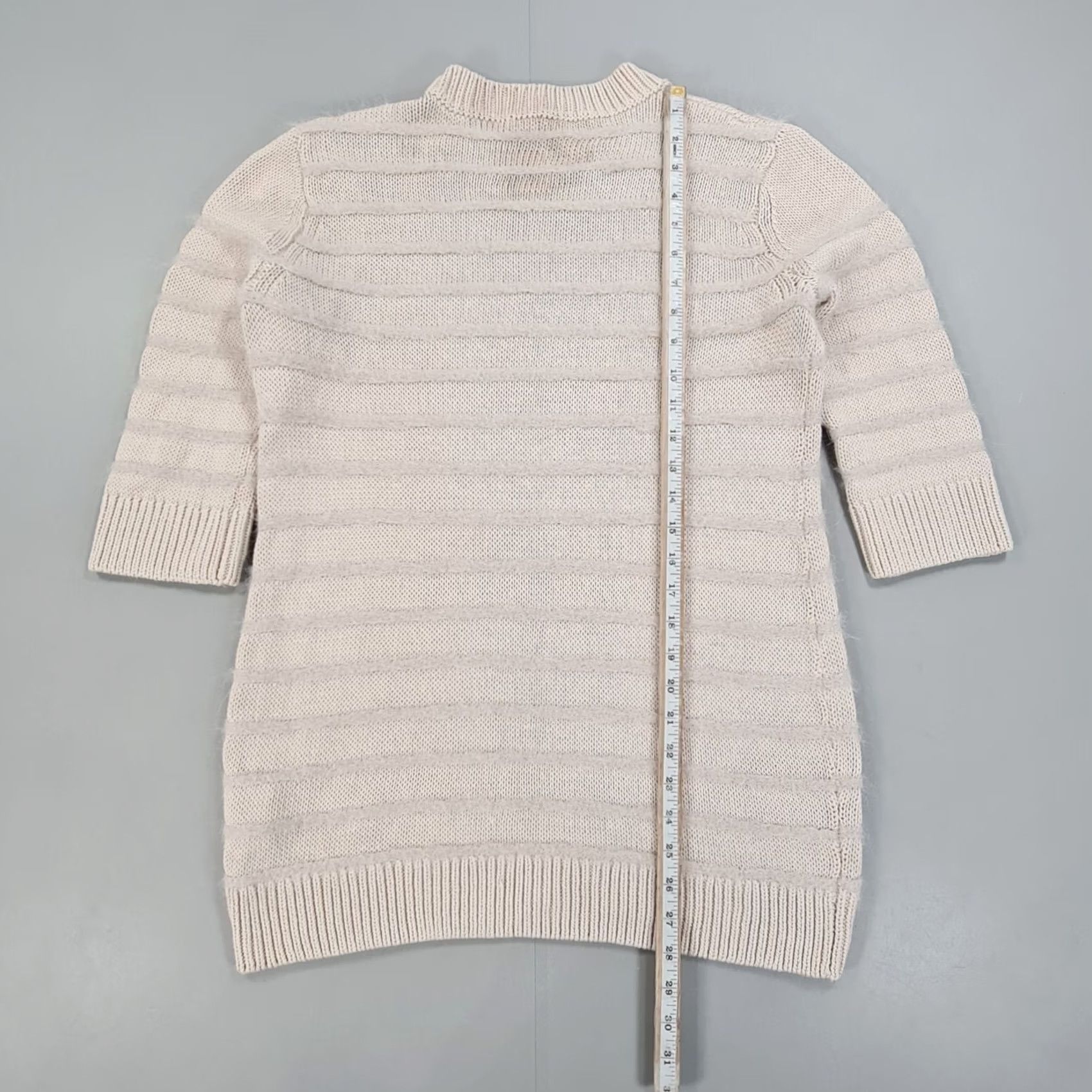Cos COS Jumper Striped Pullover Knit Crew Neck 3/4 Sleeve Small Wool Alpaca Light Pink Blue Womens Size S / US 4 / IT 40 - 5 Thumbnail
