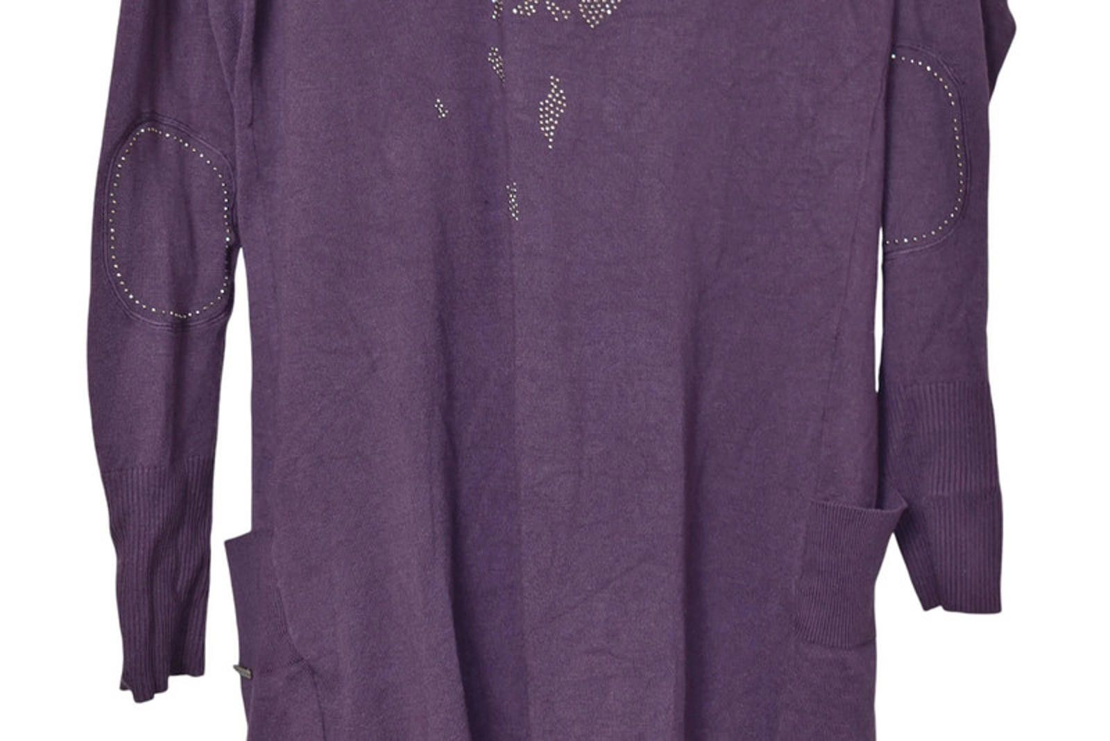 Designer Pulz Jeans Sara Cardigan 1307 Size M Purple Lion print long Size M / US 6-8 / IT 42-44 - 6 Thumbnail