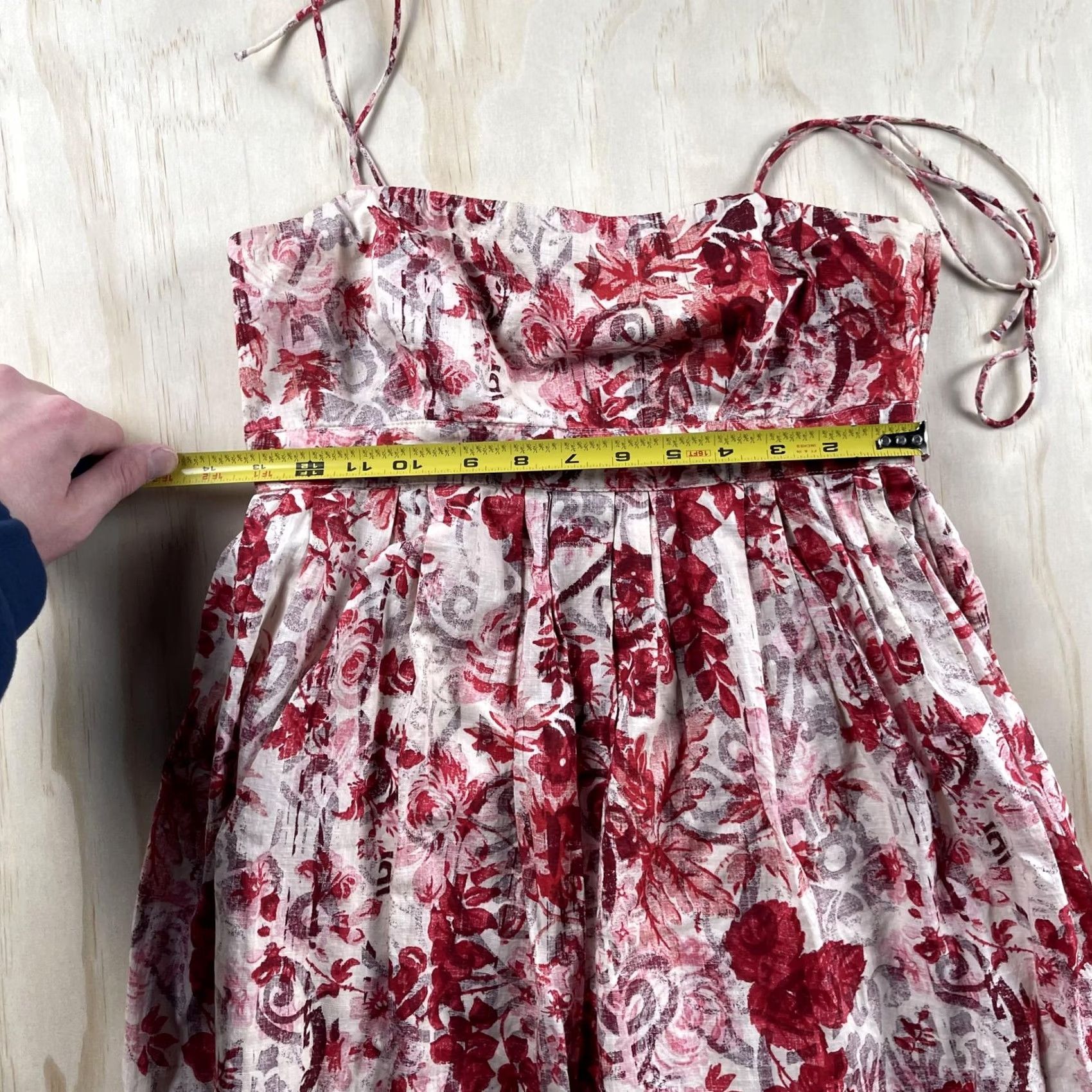 Gap VINTAGE? (No) Gap Dress Womens 4 Red Floral Spaghetti Strap Fit & Flare Sundress Knee Length Shirt? Size S / US 4 / IT 40 - 4 Thumbnail