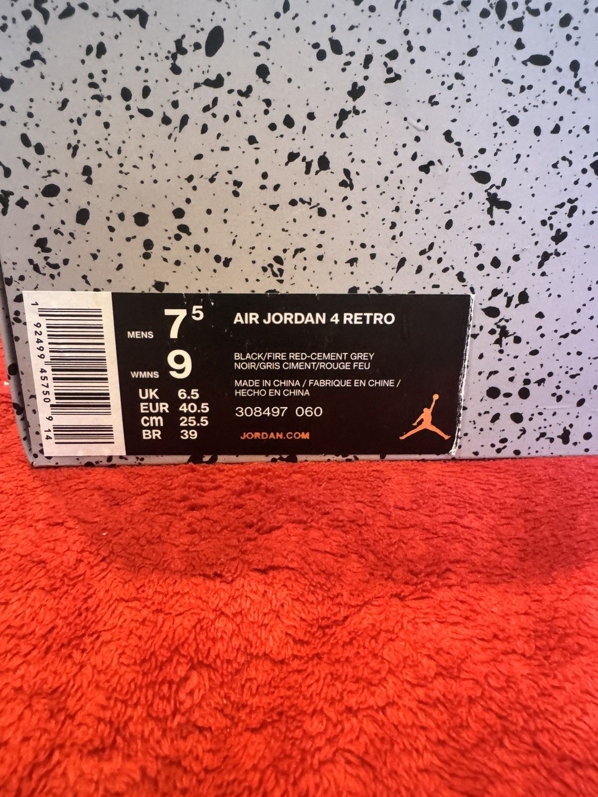 Jordan Brand Air Jordan 4 Retro OG 'Bred' 2019 Size US 7.5 / EU 40-41 - 12 Thumbnail