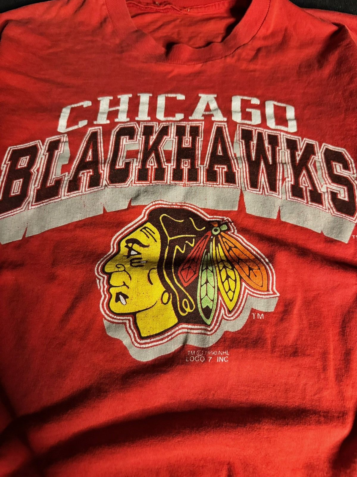 NHL × Vintage Sick Vintage Streetwear Y2K Chicago Blackhawks Red Tee Size US L / EU 52-54 / 3 - 2 Thumbnail