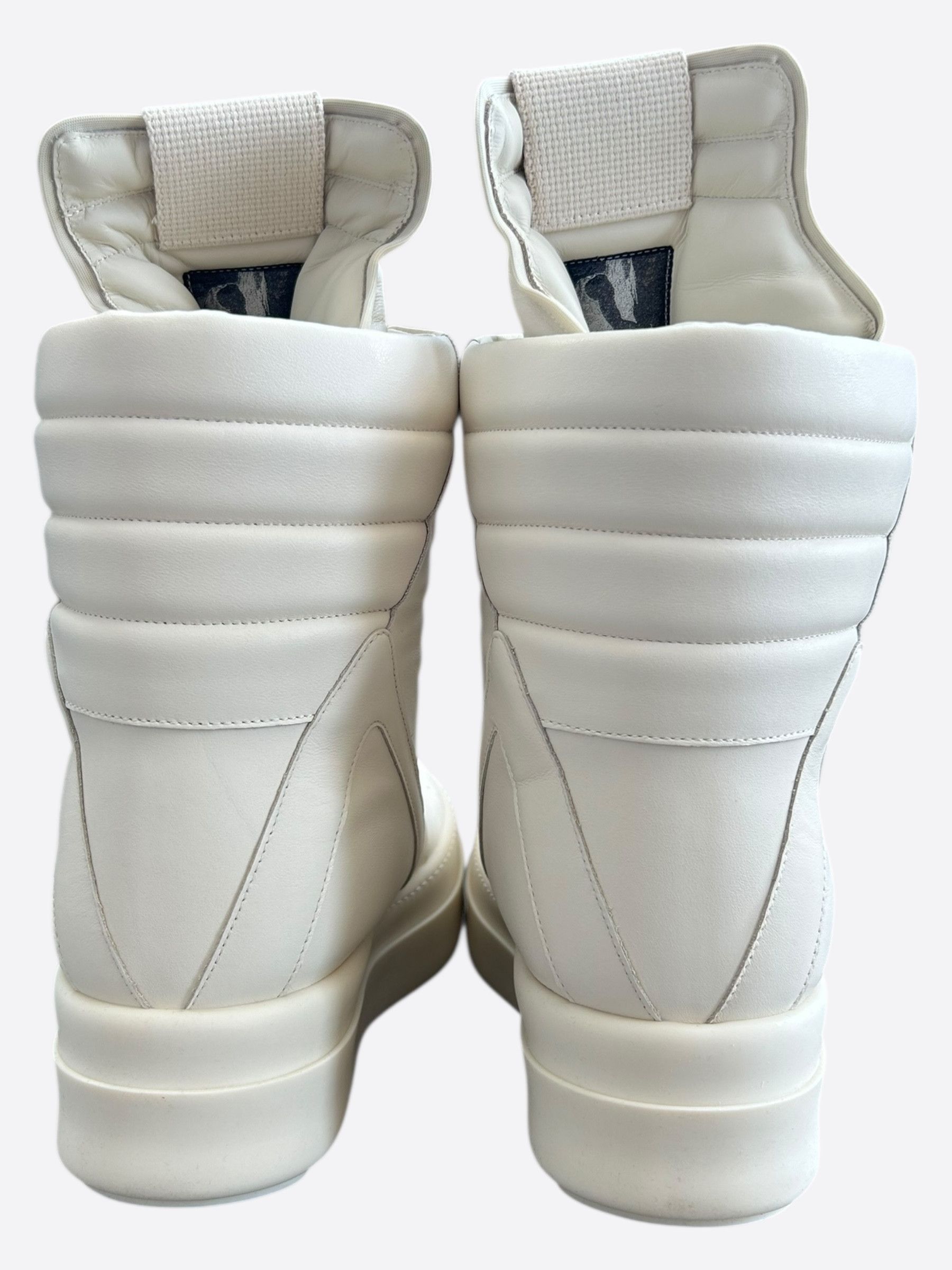 Rick Owens Rick Owens White Mega Geobaskets Size US 7 / EU 40 - 4 Thumbnail