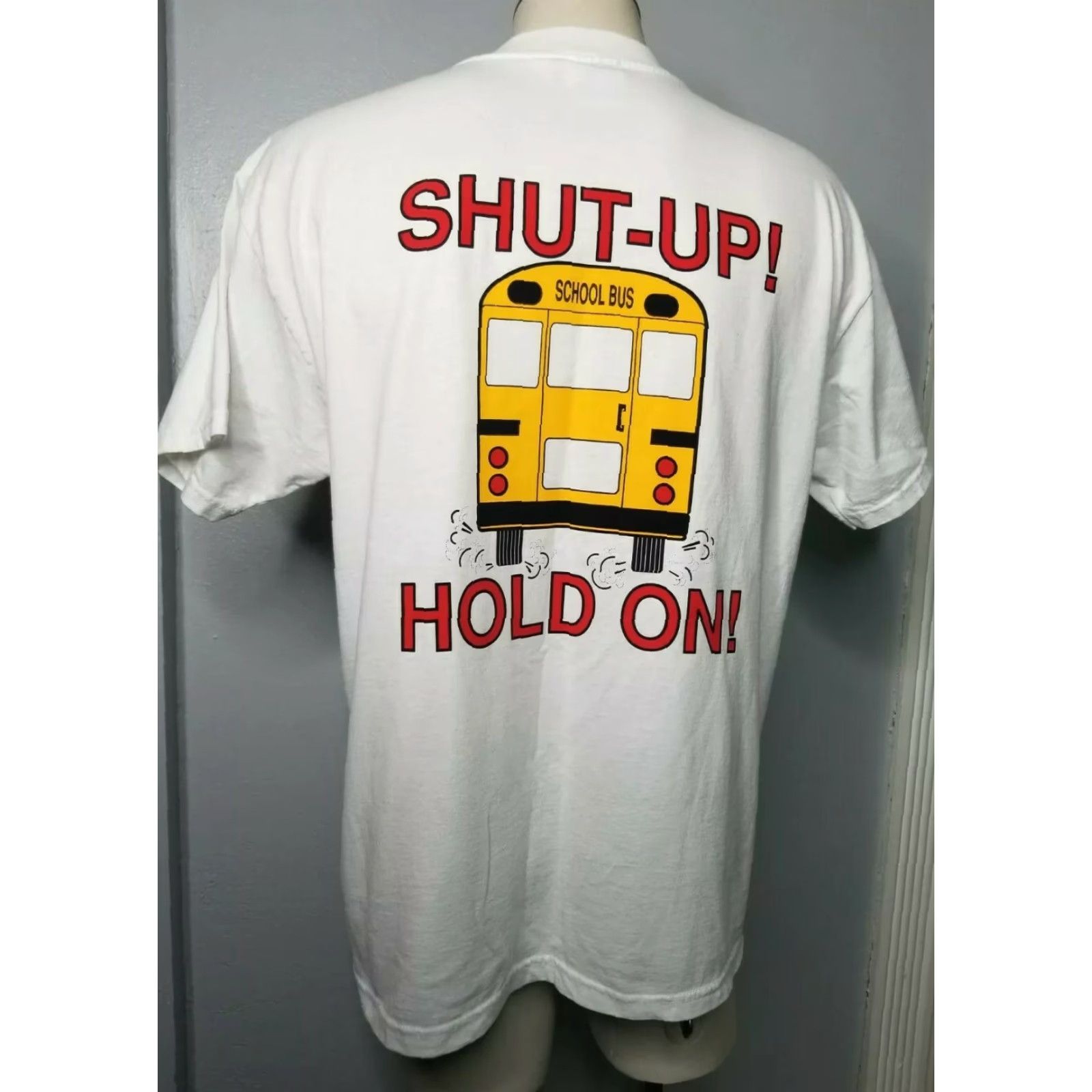 Hanes Vintage 1990s Hanes White Short Sleeve Graphic T-Shirt Unisex L School Bus Driver Funny Size US L / EU 52-54 / 3 - 2 Thumbnail
