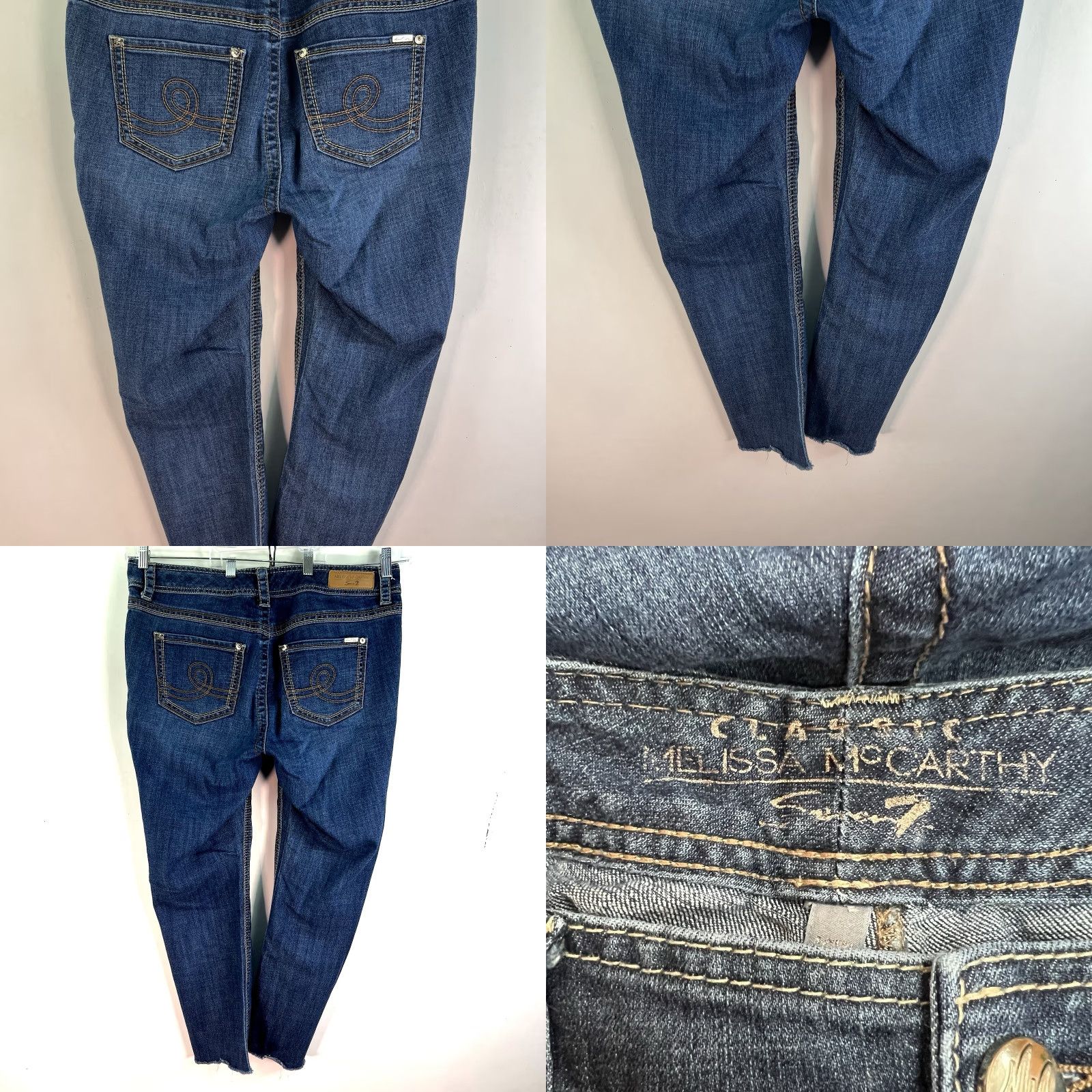 Vintage Melissa McCarthy Seven 7 Classic Strait Denim Jeans Womens 16W 38X30 Raw Hem Size 38" / US 16 / IT 52 - 8 Thumbnail