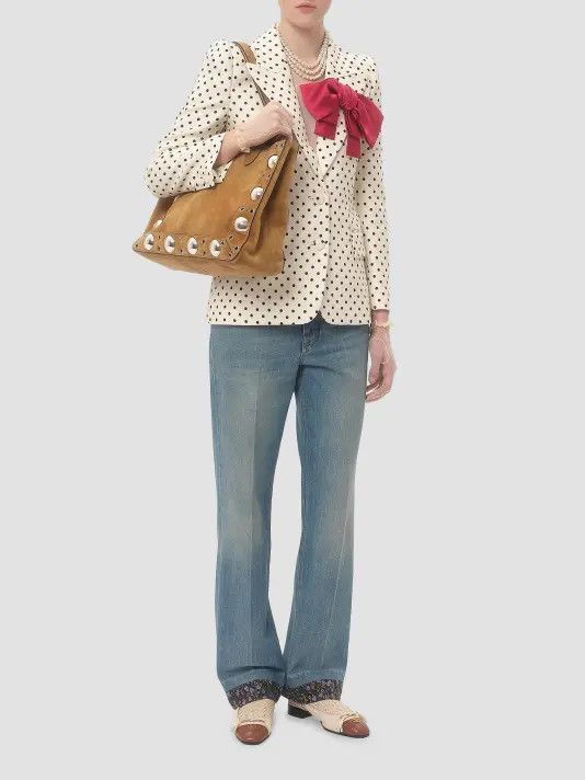 Valentino os11x0926 Size: OS / Medium Nellcôte Suede Shopping Bag Size ONE SIZE - 8 Thumbnail