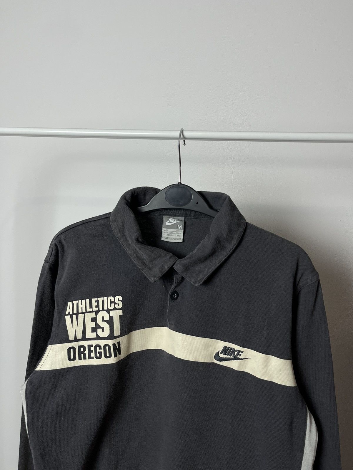 Nike × Vintage #77 Vintage 90s Nike Oregon Athletics West Longsleeve Rugby Size US M / EU 48-50 / 2 - 2 Thumbnail