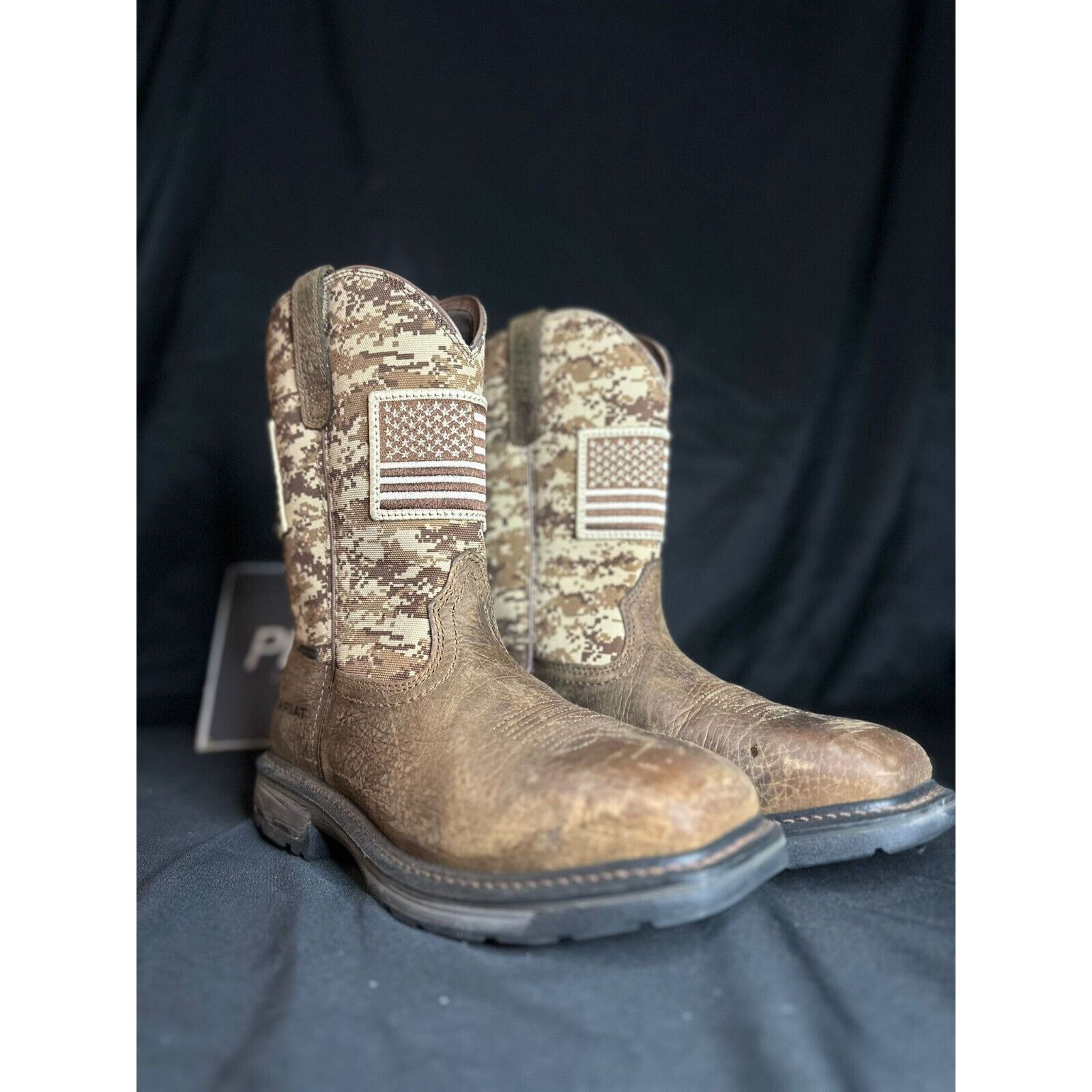 Ariat Ariat Men's Brown Workhog Patriot Steel Toe 10022968 9.5 Size US 9.5 / EU 42-43 - 3 Thumbnail