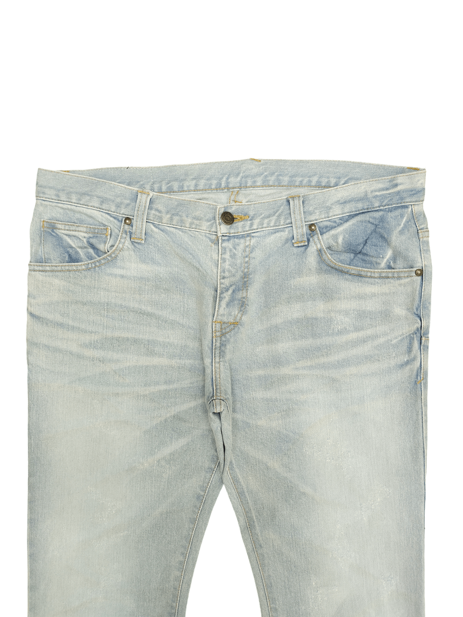 Tornado Mart Slim Flare Tornado Mart Clawmark Faded Denim Bootcut Y2k Size US 35 - 2 Thumbnail