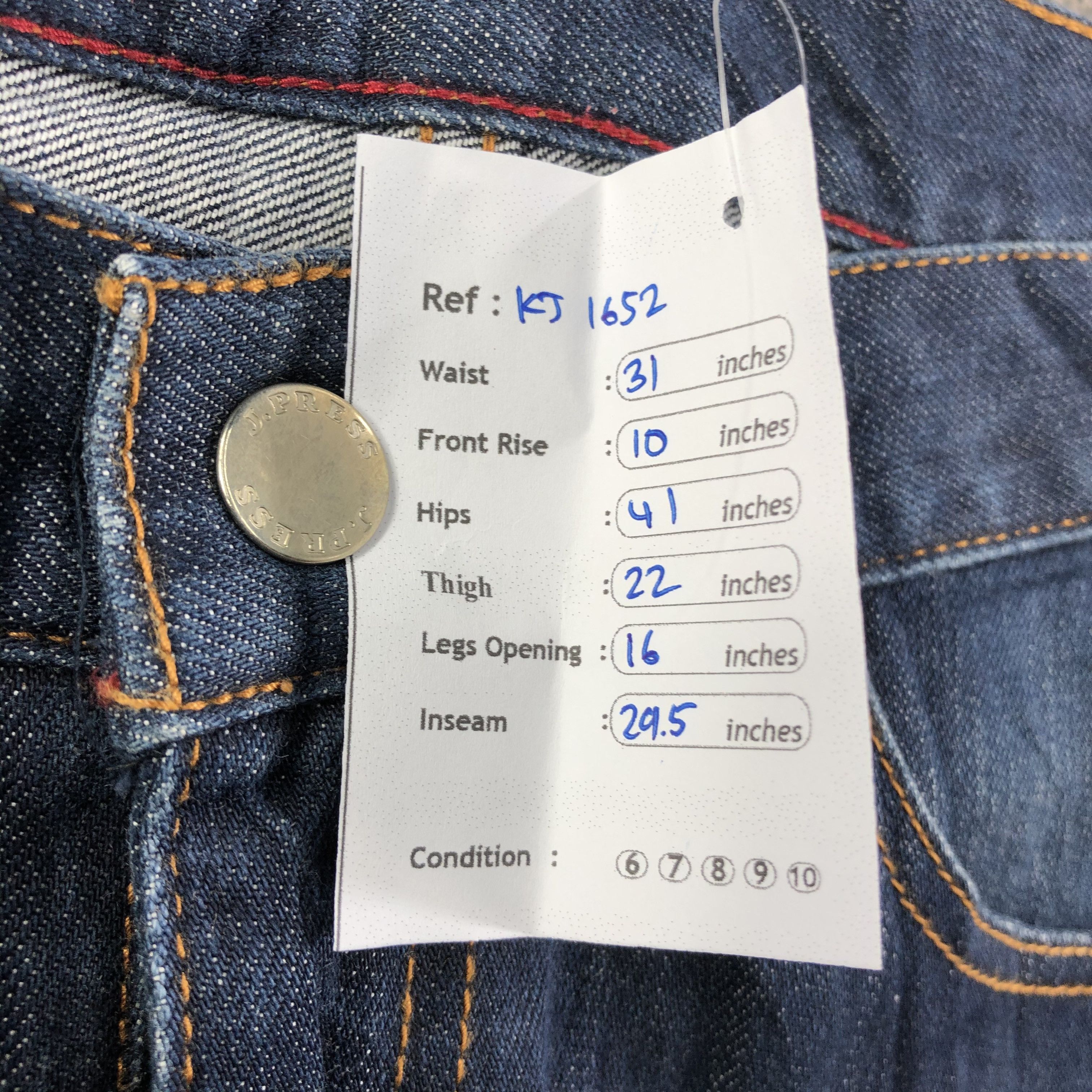 J. Press J.Press Jeans Dark Wash Denim KJ1652 Size US 31 - 11 Thumbnail