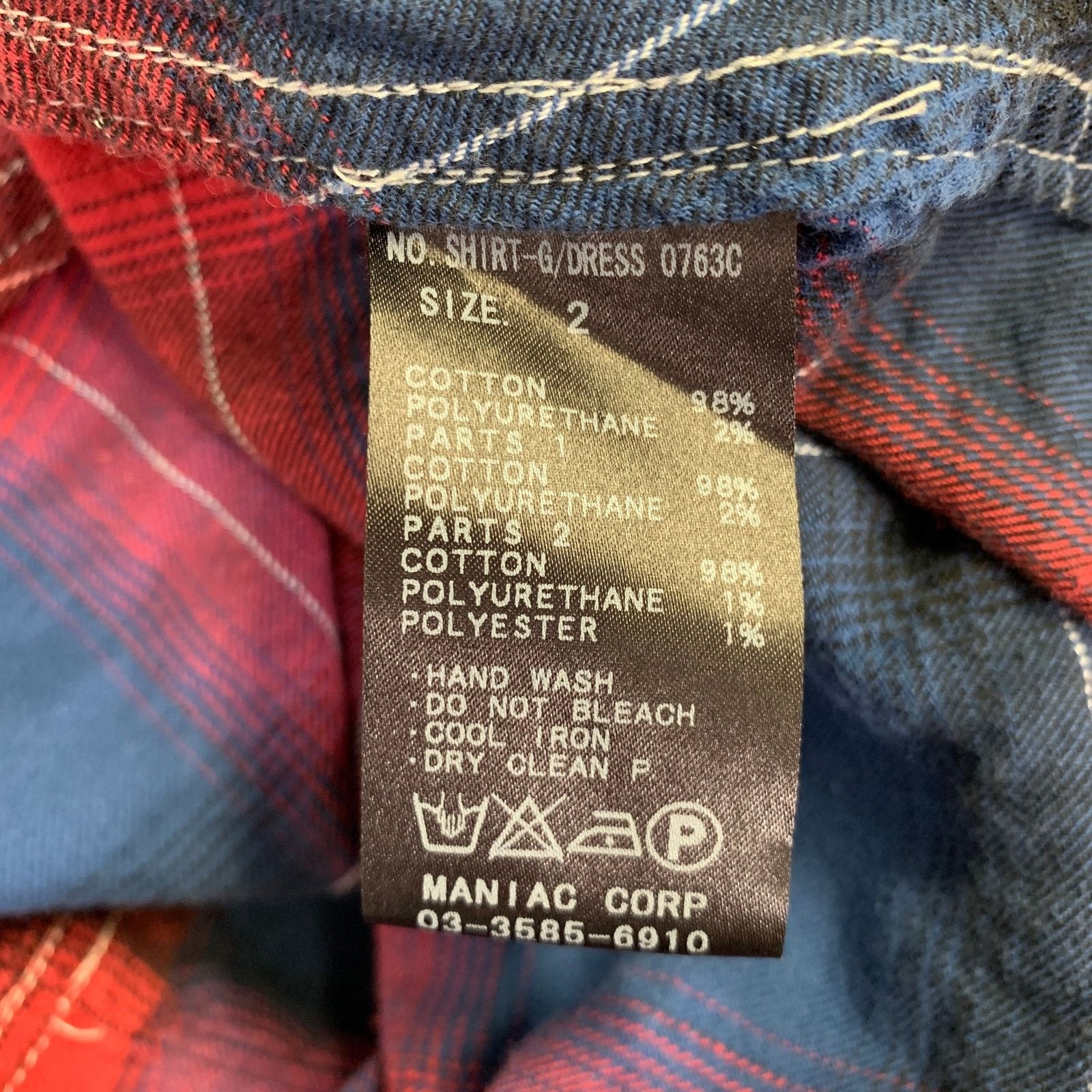 Le Grande Bleu (L.G.B.) L.G.B Size 2 Red Blue Cotton Blend Plaid Shirt Dress Size XS / US 0-2 / IT 36-38 - 8 Thumbnail