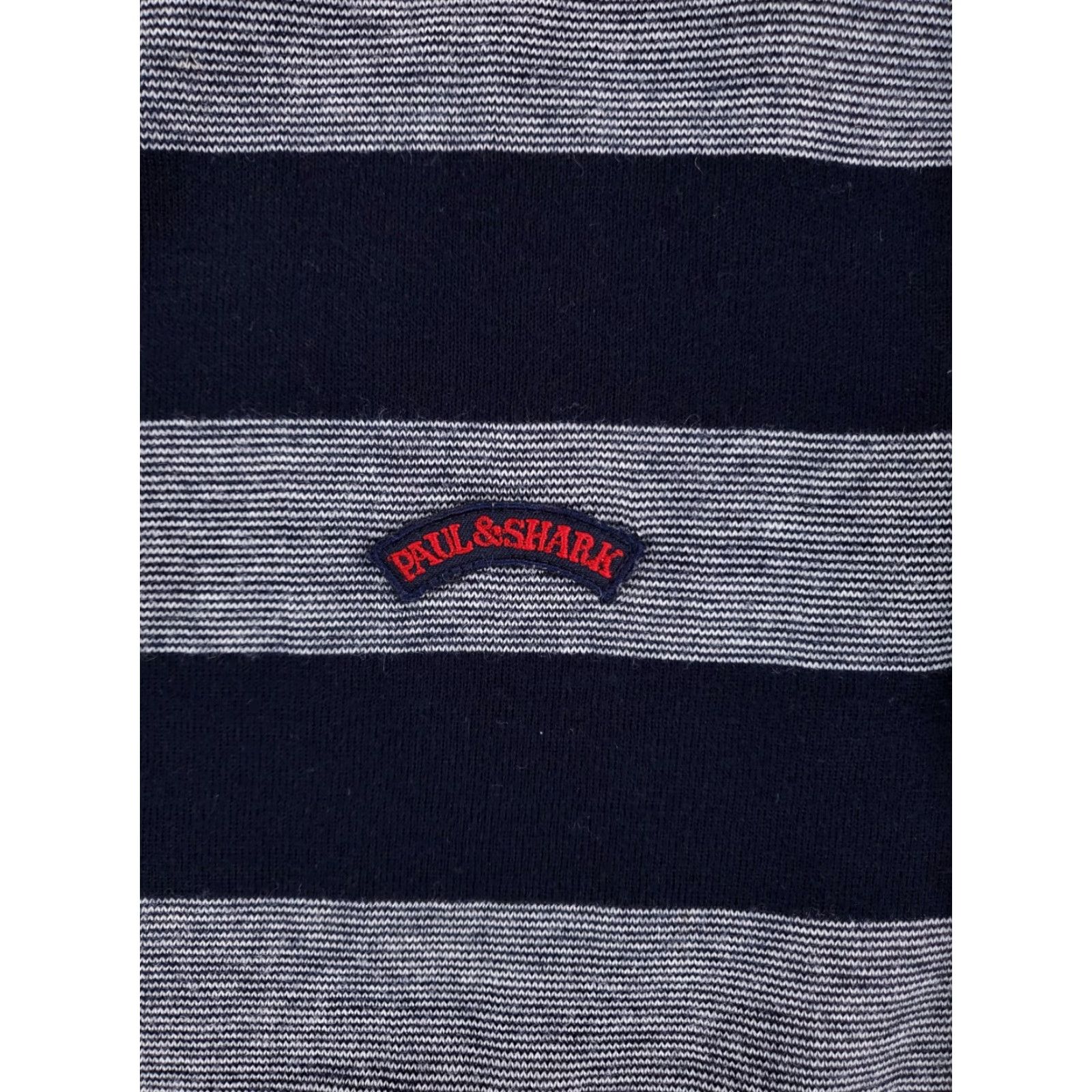 Paul & Shark Paul & Shark V Neck Henley Sweater Wool Blend Striped Mens XL Blue Grey Size US XL / EU 56 / 4 - 3 Thumbnail