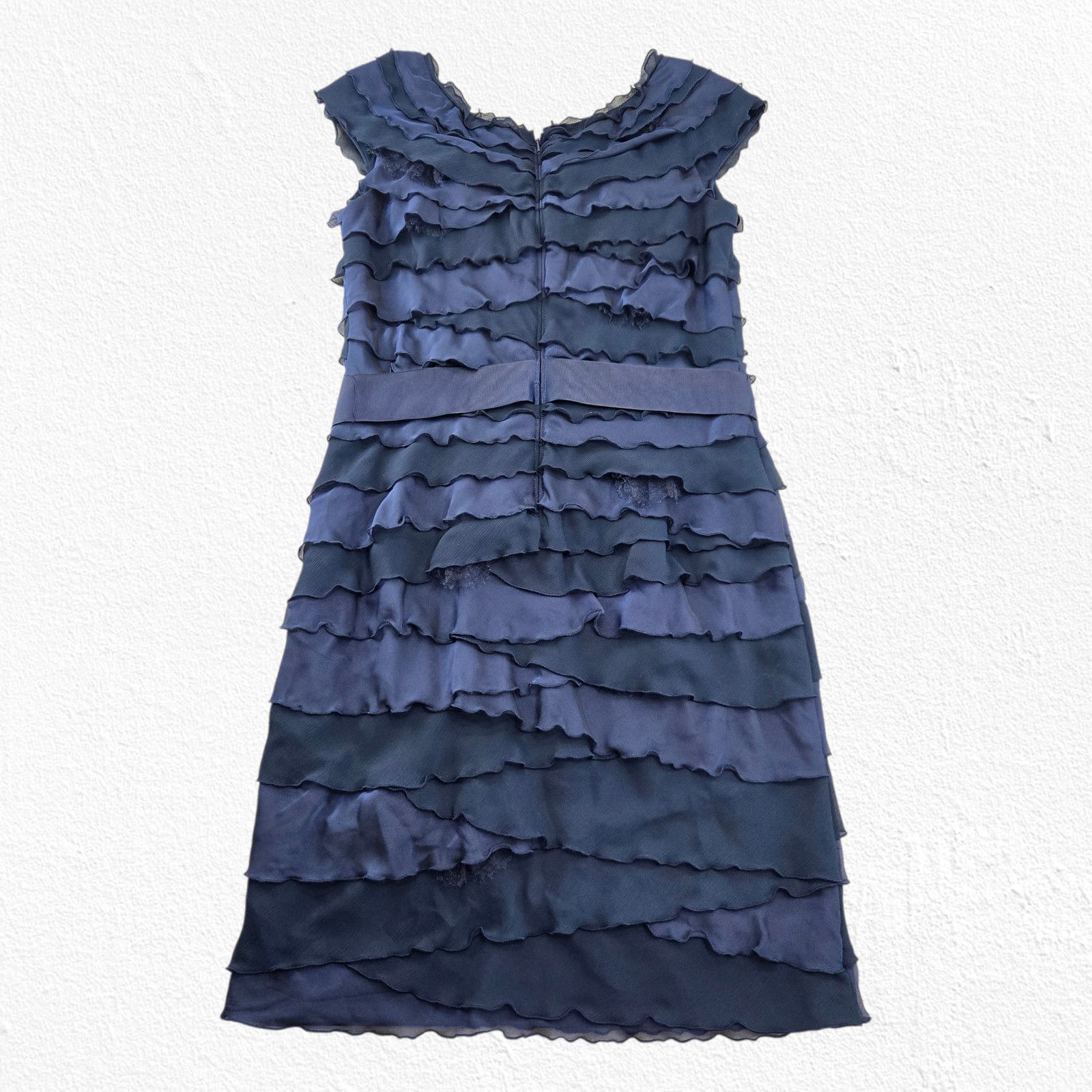 Tadashi Shoji Tadashi Shoji Navy Ruffle Cocktail Dress Size 16 Size XXL / US 16-18 / IT 52-54 - 13 Thumbnail