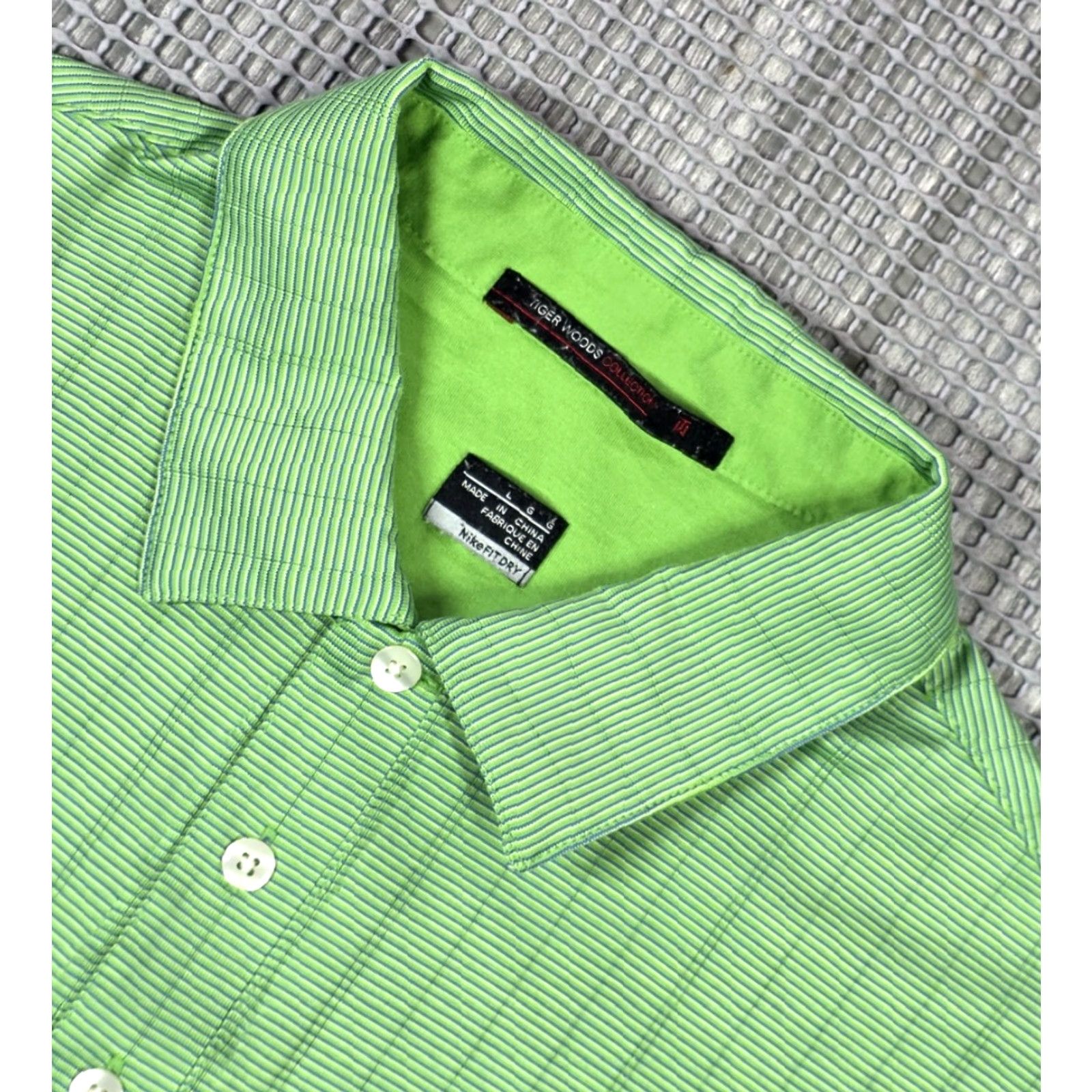 Nike VINTAGE Nike Tiger Woods Collection Fit Dry Men Polo Green Short Sleeve Golf Sz L Size US L / EU 52-54 / 3 - 5 Thumbnail