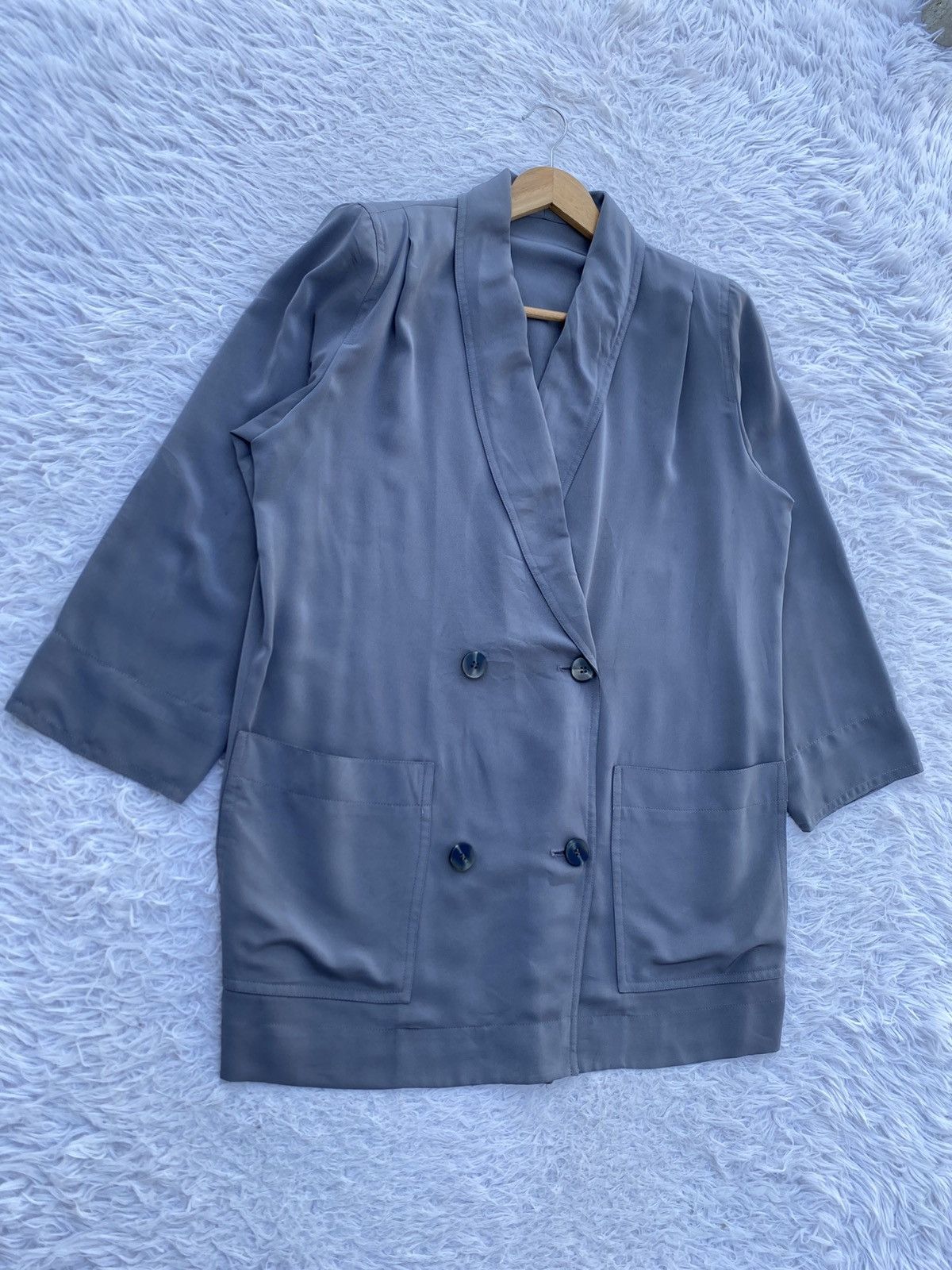 Givenchy Rare Vintage 90s Givenchy Satin Double Breasted Blazer Women Size M / US 6-8 / IT 42-44 - 2 Thumbnail