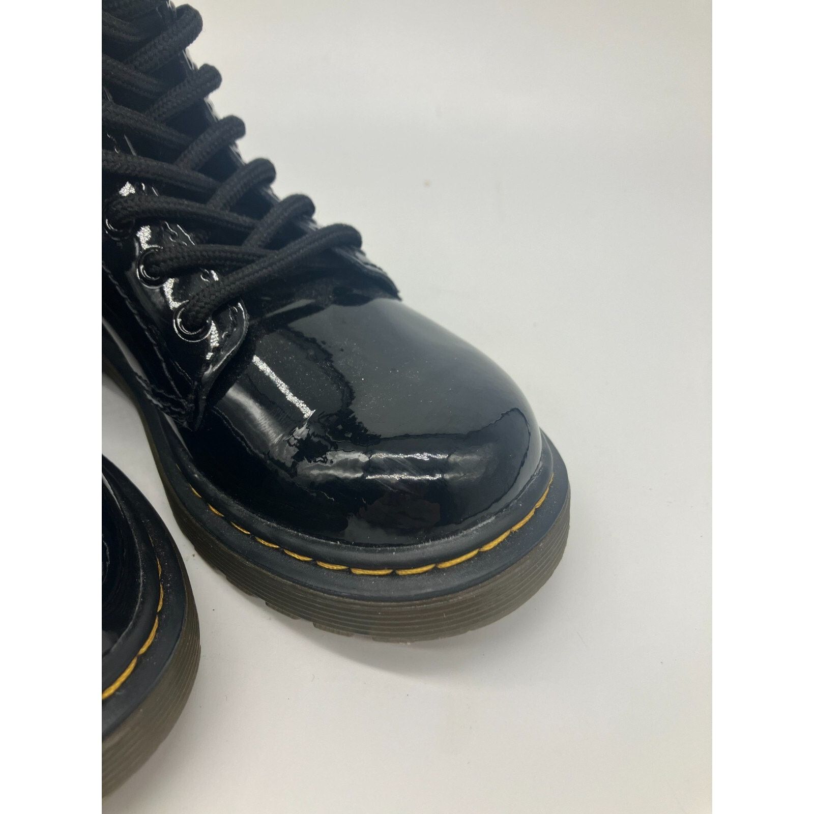 Dr. Martens Doc Martens Air Wair Black 1460 J Shiny Boots Kid's US 12 Size US 12 / IT 42 - 4 Thumbnail