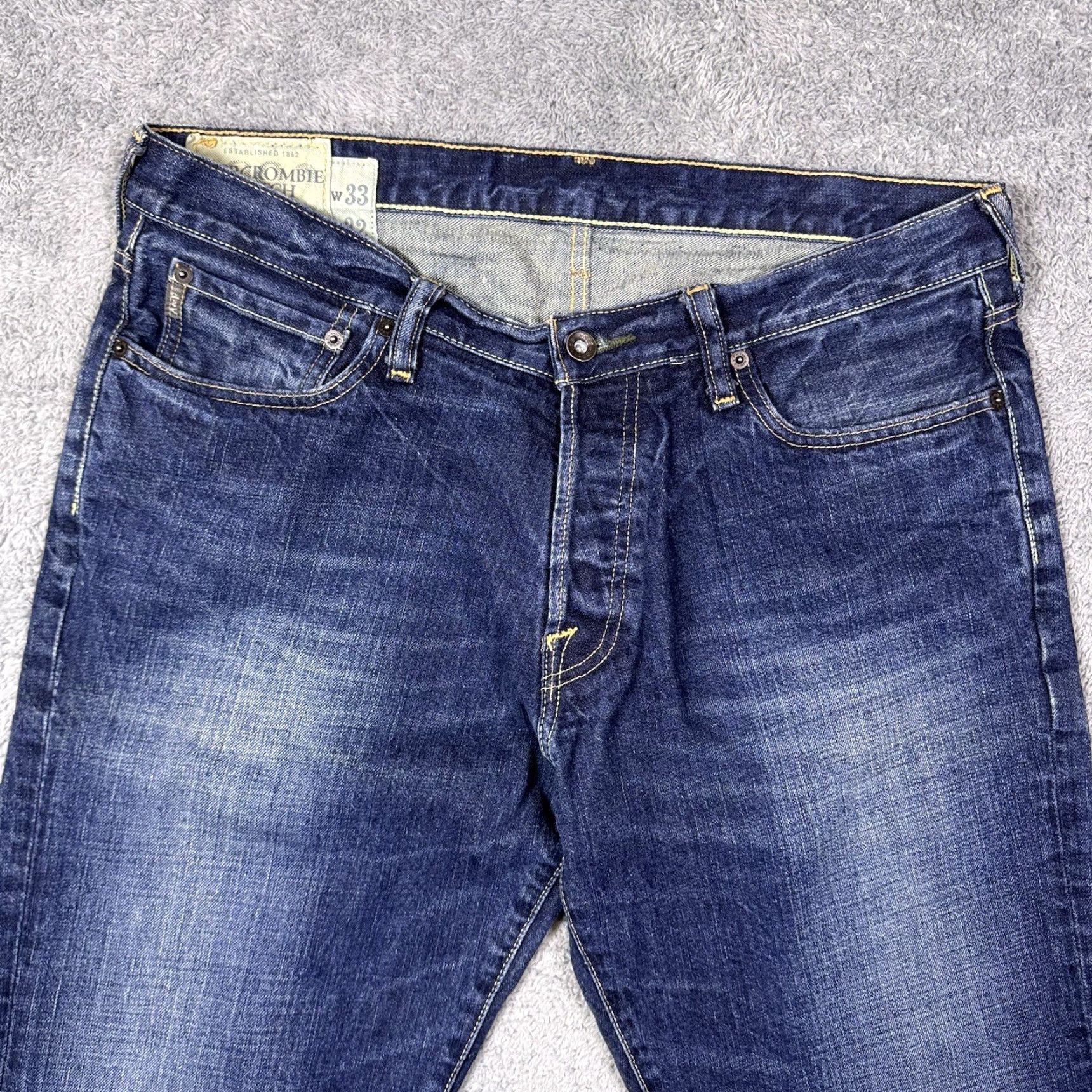 Abercrombie & Fitch Abercrombie & Fitch Kilburn Jeans Men 36x32 Vintage Lowrise Boot Whisker Denim Y2K Jeans Regular 5-Pocket Blue Mens Size US 36 / EU 52 - 3 Thumbnail
