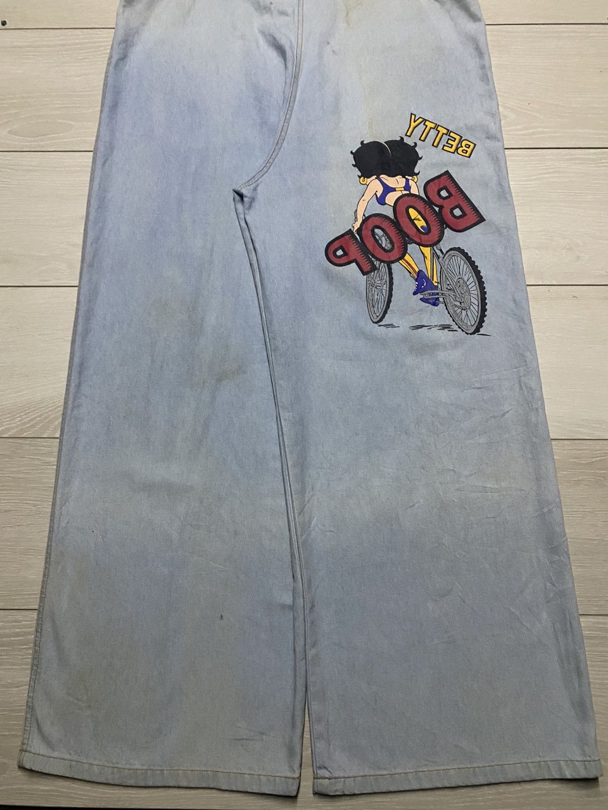 Japanese Brand Vintage Betty Boop Grunge Baggy Overall Denim Size US 33 - 7 Thumbnail