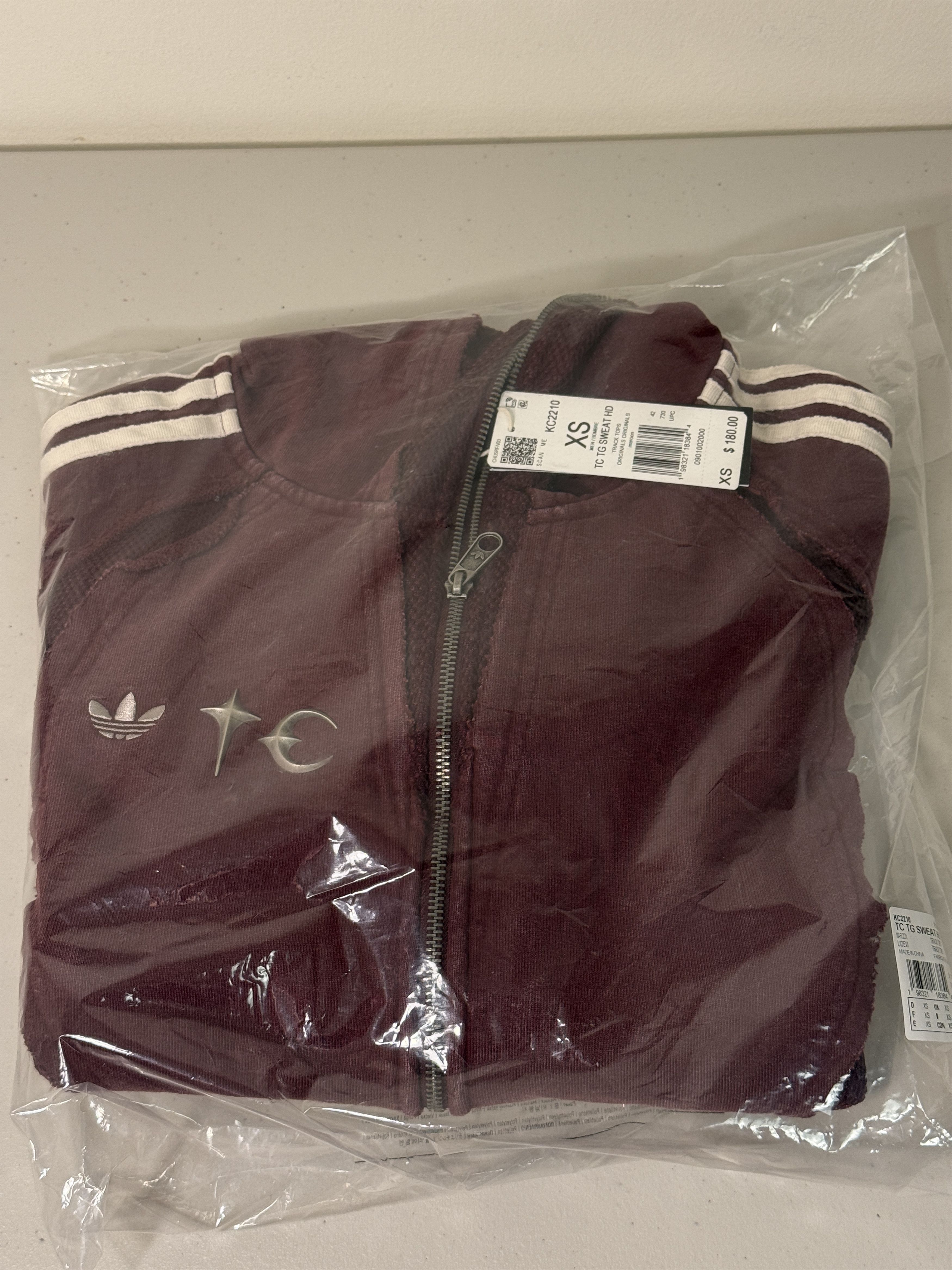 Adidas x Thug Club Teamgiest Hooded Zip-Up Maroon KC2210 XS