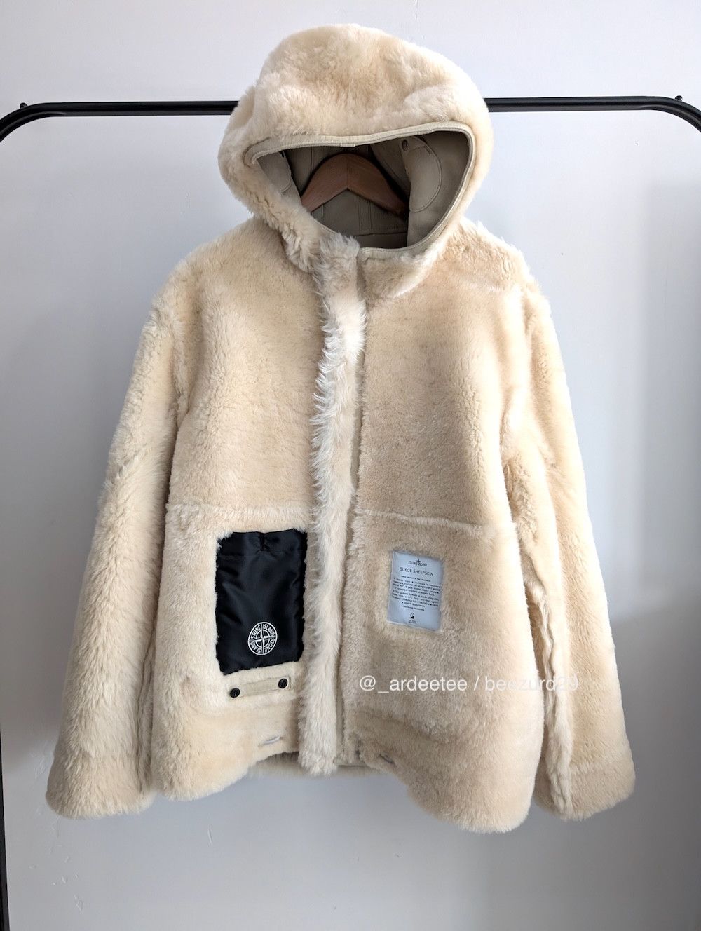 Stone Island $6K FULL SHEARLING SUEDE SHEEPSKIN LEATHER HOODED JACKET Size US L / EU 52-54 / 3 - 15 Thumbnail