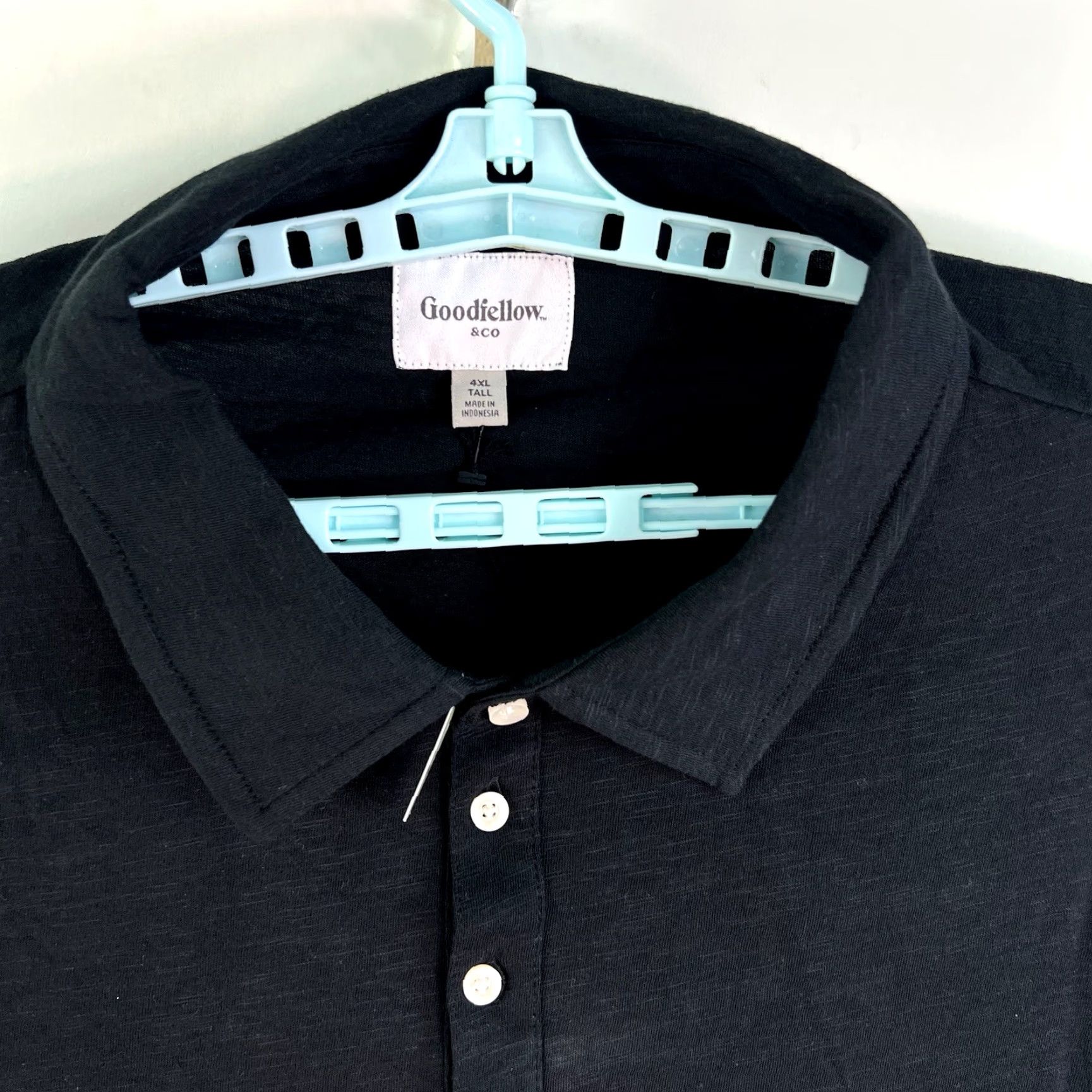 Vintage Goodfellow Polo Shirt Cotton 4XLT Black Mens Shirt Short Sleeve Button-Down 4XLT Big & Tall NWT Size US XXL / EU 58 / 5 - 2 Thumbnail