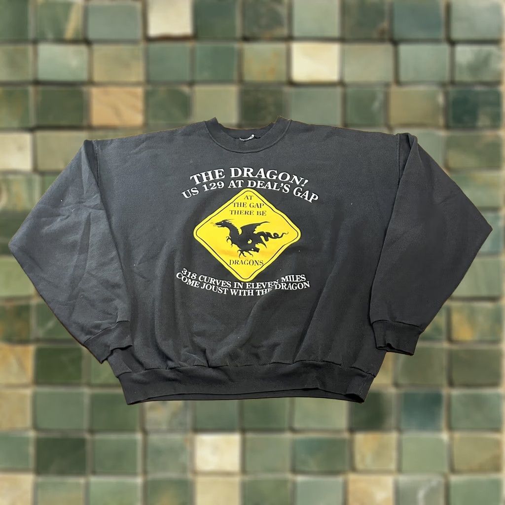 Vintage VINTAGE Dragon At Deal’s Gap Sweatshirt XL Motorcycle Crewneck Black Adult USA american Mens Size US XL / EU 56 / 4 - 1 Thumbnail