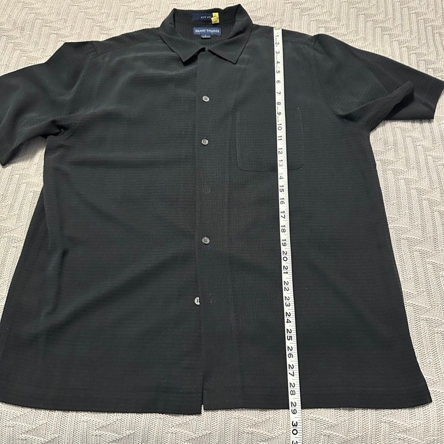 Grant Thomas Grant Thomas black silk short sleeve button down size L Size US L / EU 52-54 / 3 - 6 Thumbnail