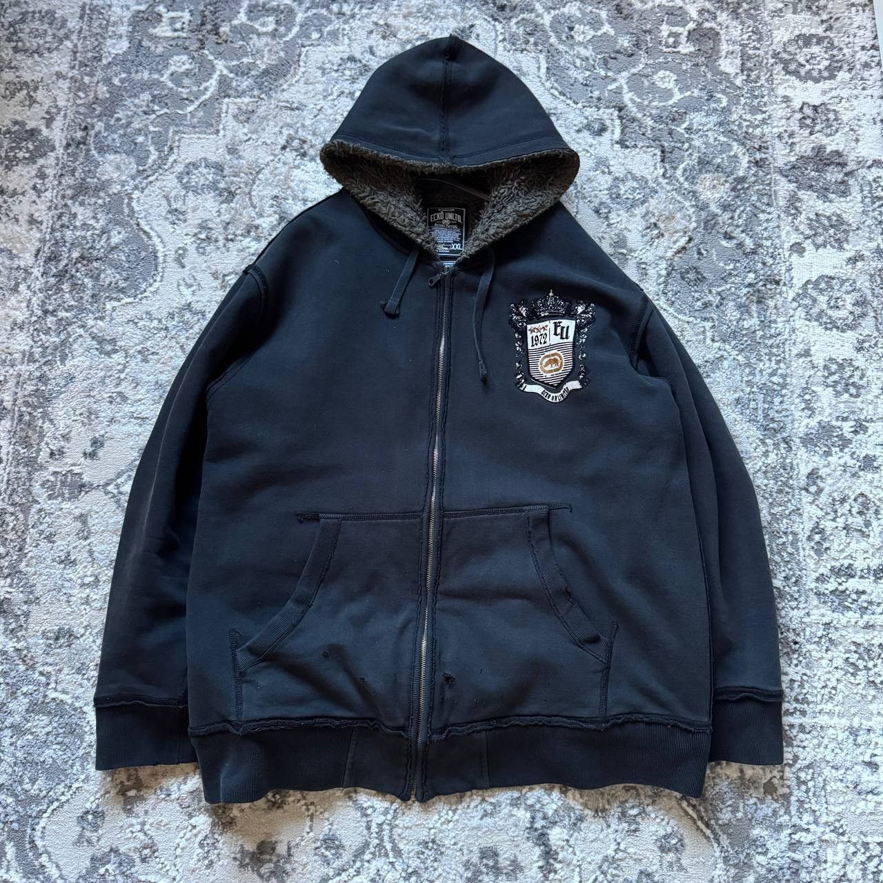 Ecko Unltd. Ecko Unltd Affliction Gothic Skull Heavy Fur Zip Hoodie Size US XXL / EU 58 / 5 - 3 Thumbnail