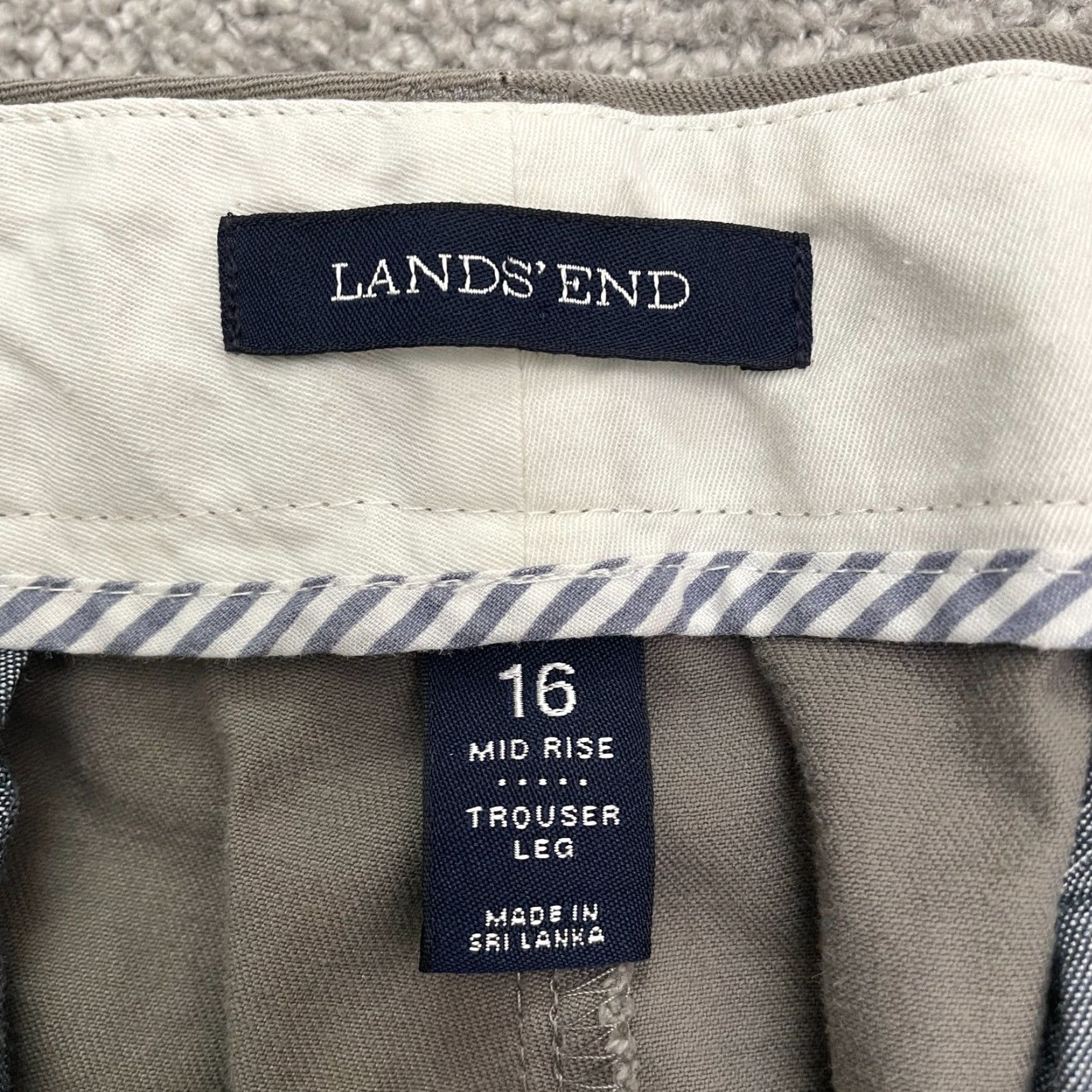 Lands' End Lands' End Chino Pants Womens 16 Brown Mid Rise Straight Flat Front Casual Workwear Size 38" / US 16 / IT 52 - 7 Thumbnail