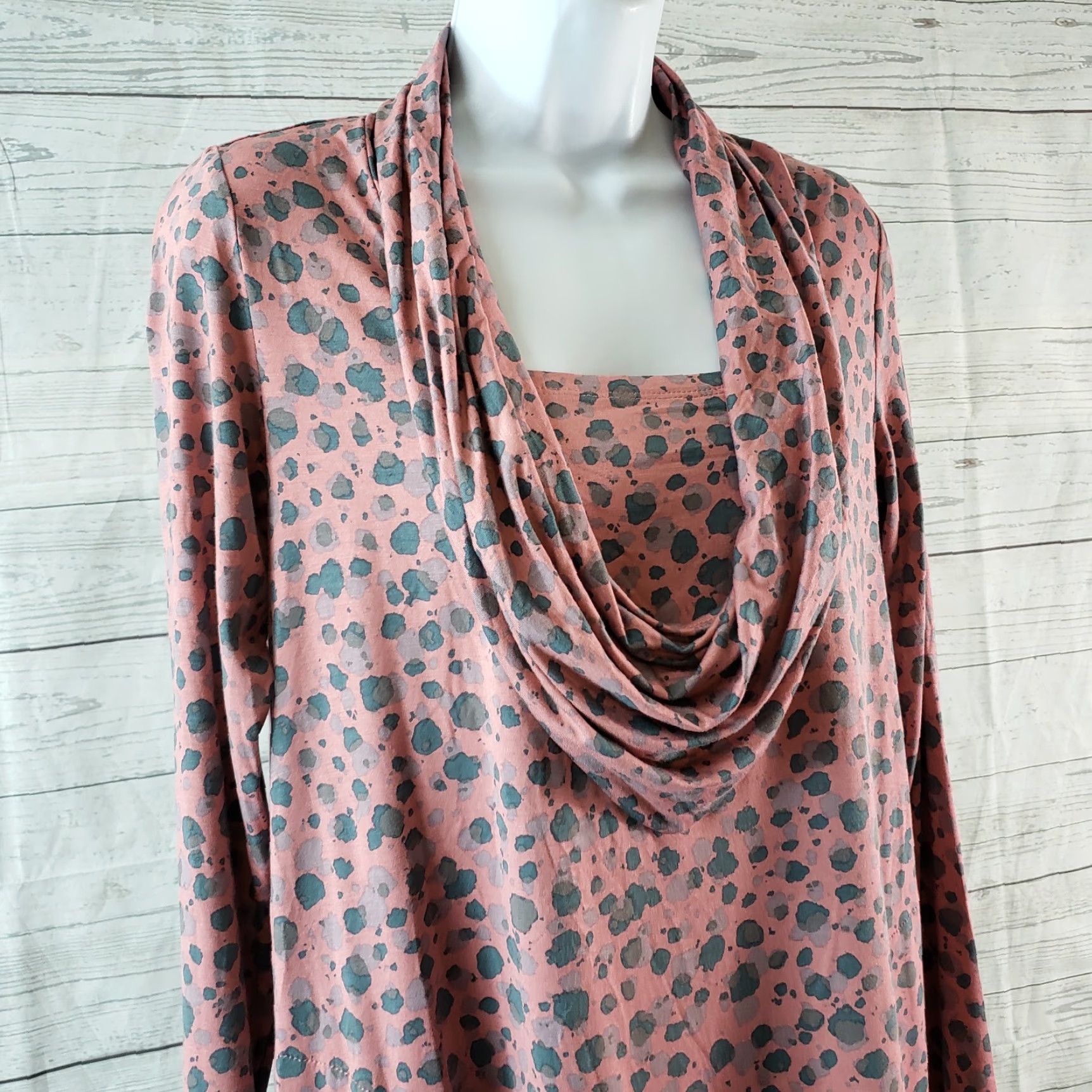 Vintage LOGO by Lori Goldstein Womens Blouse XS Pink Long Sleeve Cowl Neck Pullover Size XS / US 0-2 / IT 36-38 - 2 Thumbnail