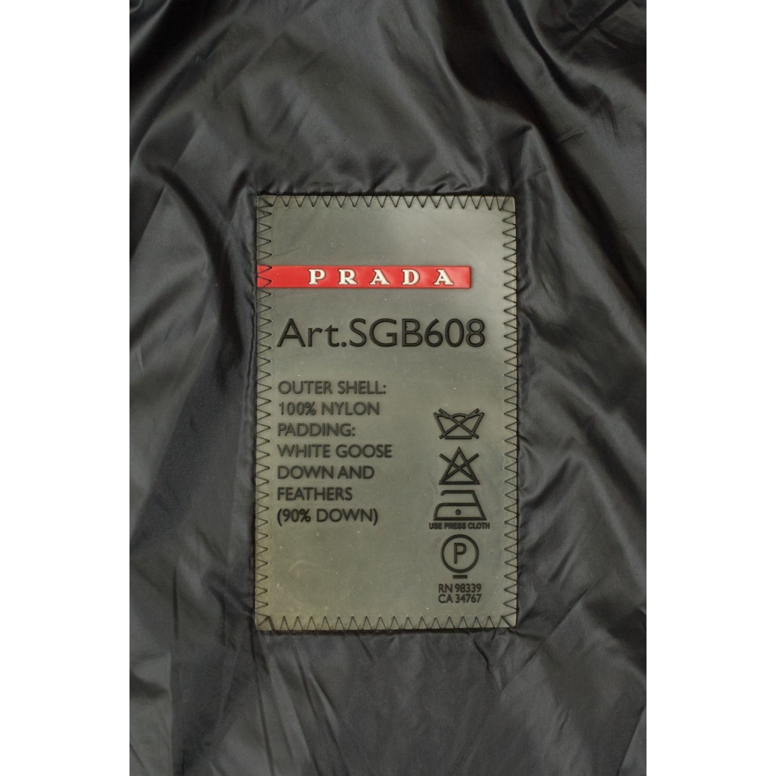 Prada Badge Blue Down Jacket Size US L / EU 52-54 / 3 - 4 Thumbnail