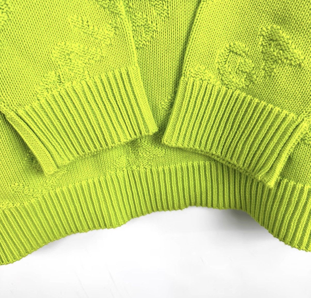 Balenciaga Balenciaga Fluorescent Yellow All Over Logo Knit Sweater K12 Size XS / US 0-2 / IT 36-38 - 6 Thumbnail