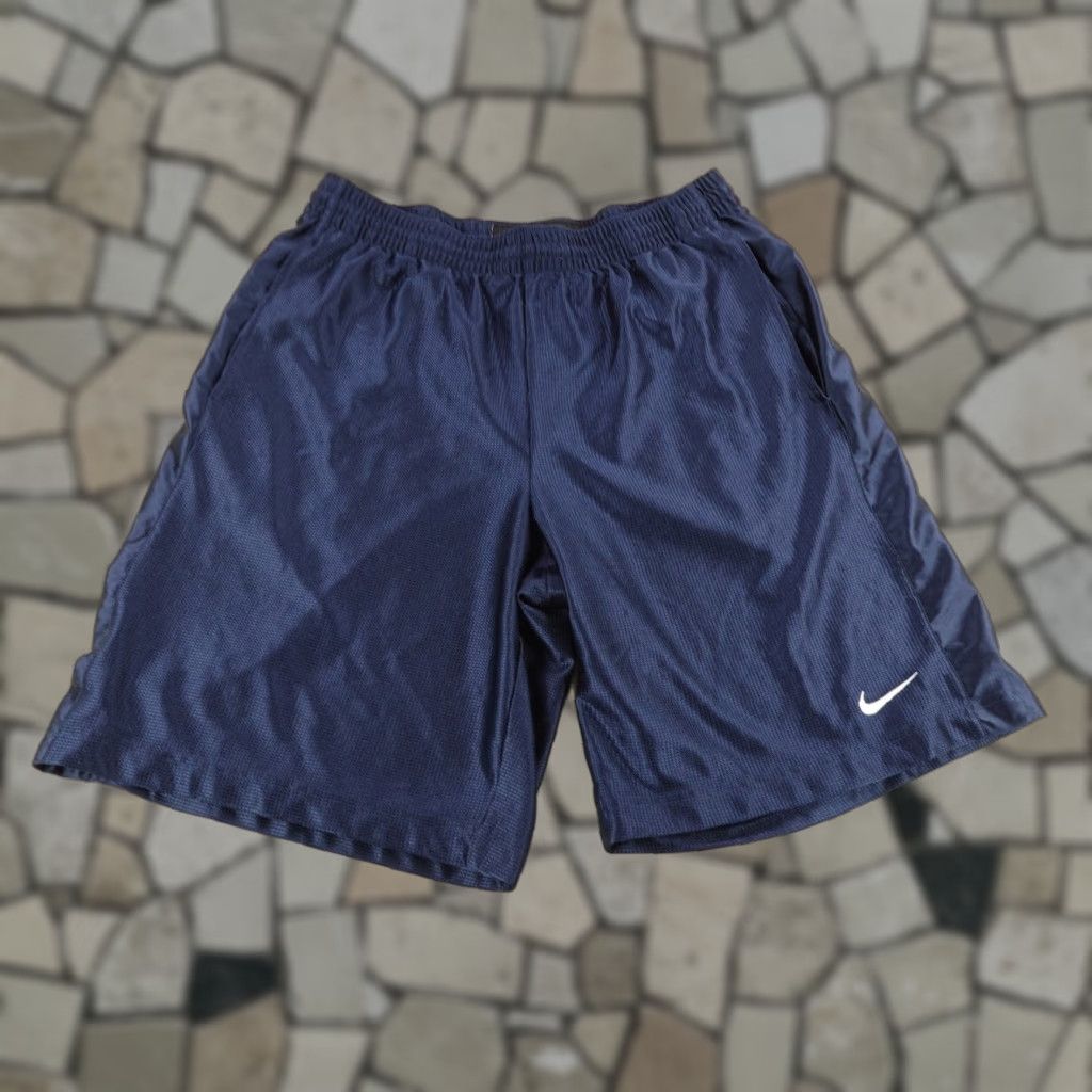Nike Nike Shorts Mens Large Blue Dazzle Shimmer Shiny Basketball White Swoosh Gym Size US 33 - 1 Thumbnail