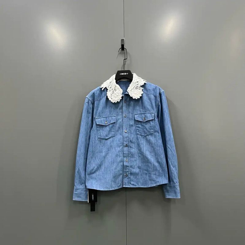 Miu Miu Miu Miu Blue Long Sleeve Short Shirt 0089 Size ONE SIZE - 1 Thumbnail