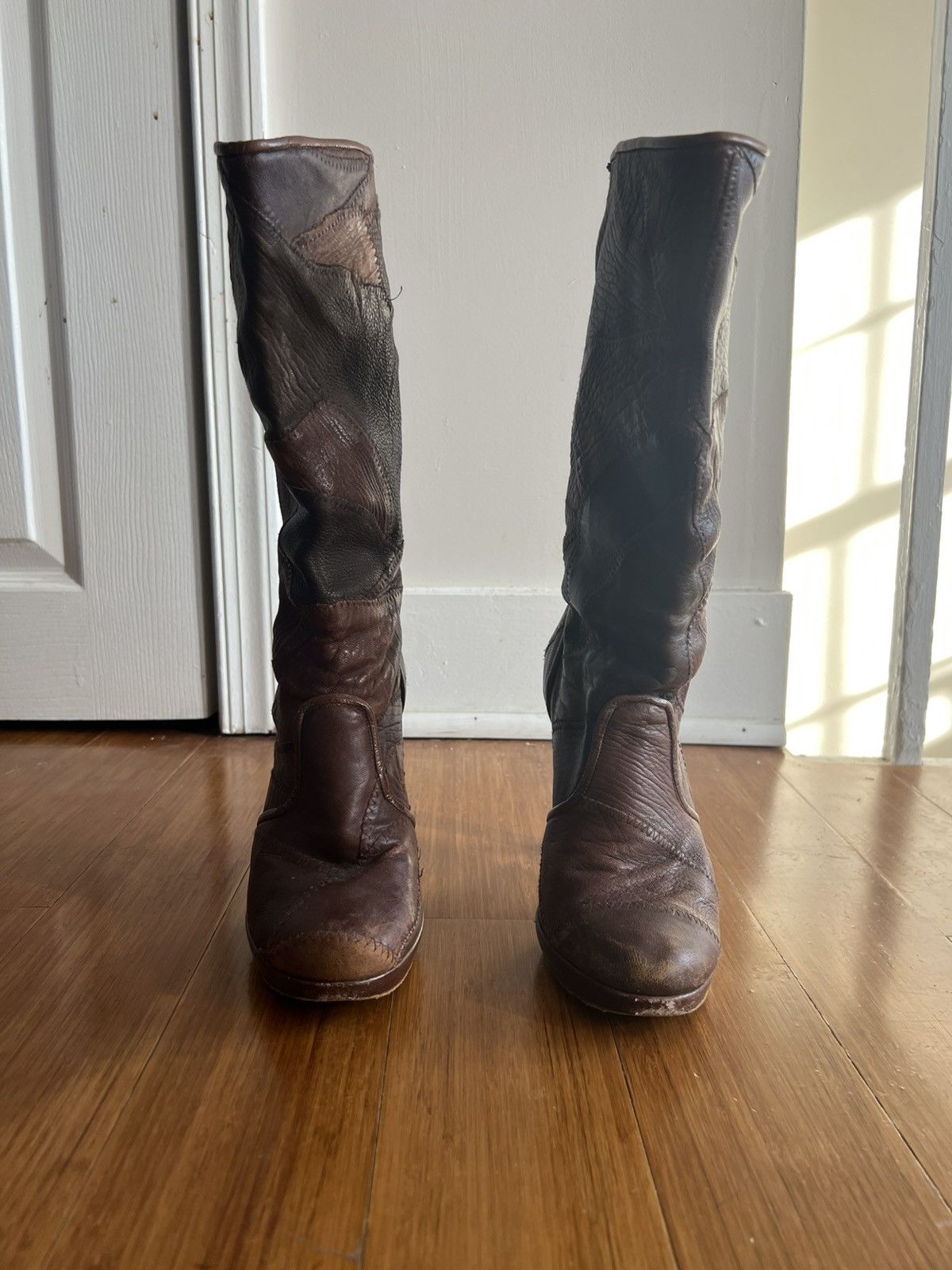 Hysteric Glamour 2000s Hysteric Glamour Patchwork Leather Boots Size US 9 / IT 39 - 4 Thumbnail
