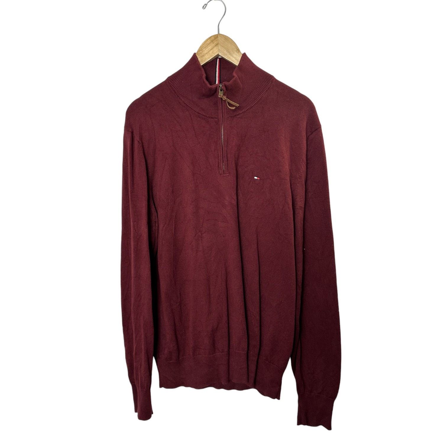 Tommy Hilfiger Tommy Hilfiger Maroon 1/4 Zip Long Sleeve Pullover Size L Size US L / EU 52-54 / 3 - 1 Thumbnail