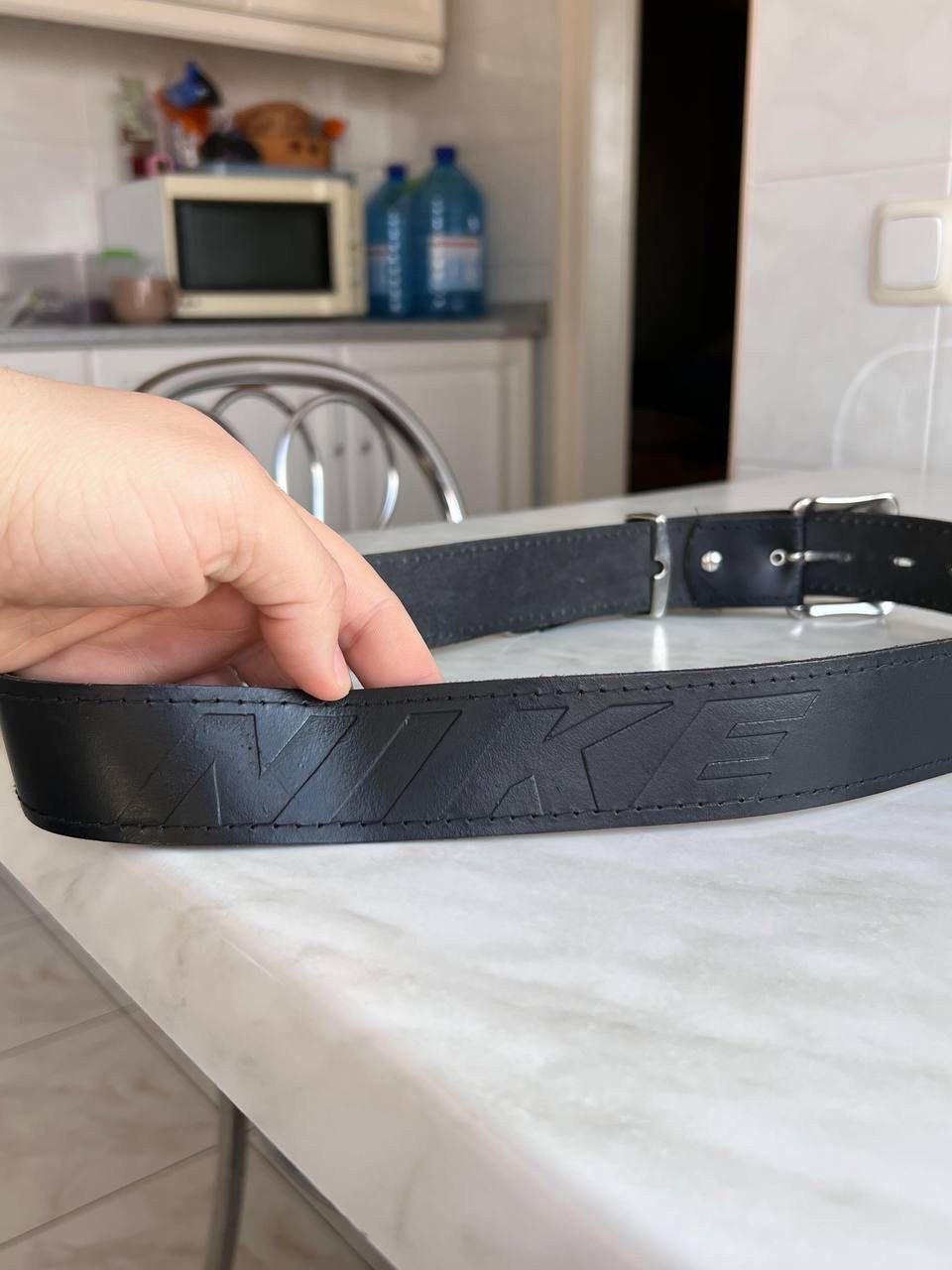 Nike Vintage Nike Leather Belt 90s USA y2k avant garde swoosh Size ONE SIZE - 7 Thumbnail