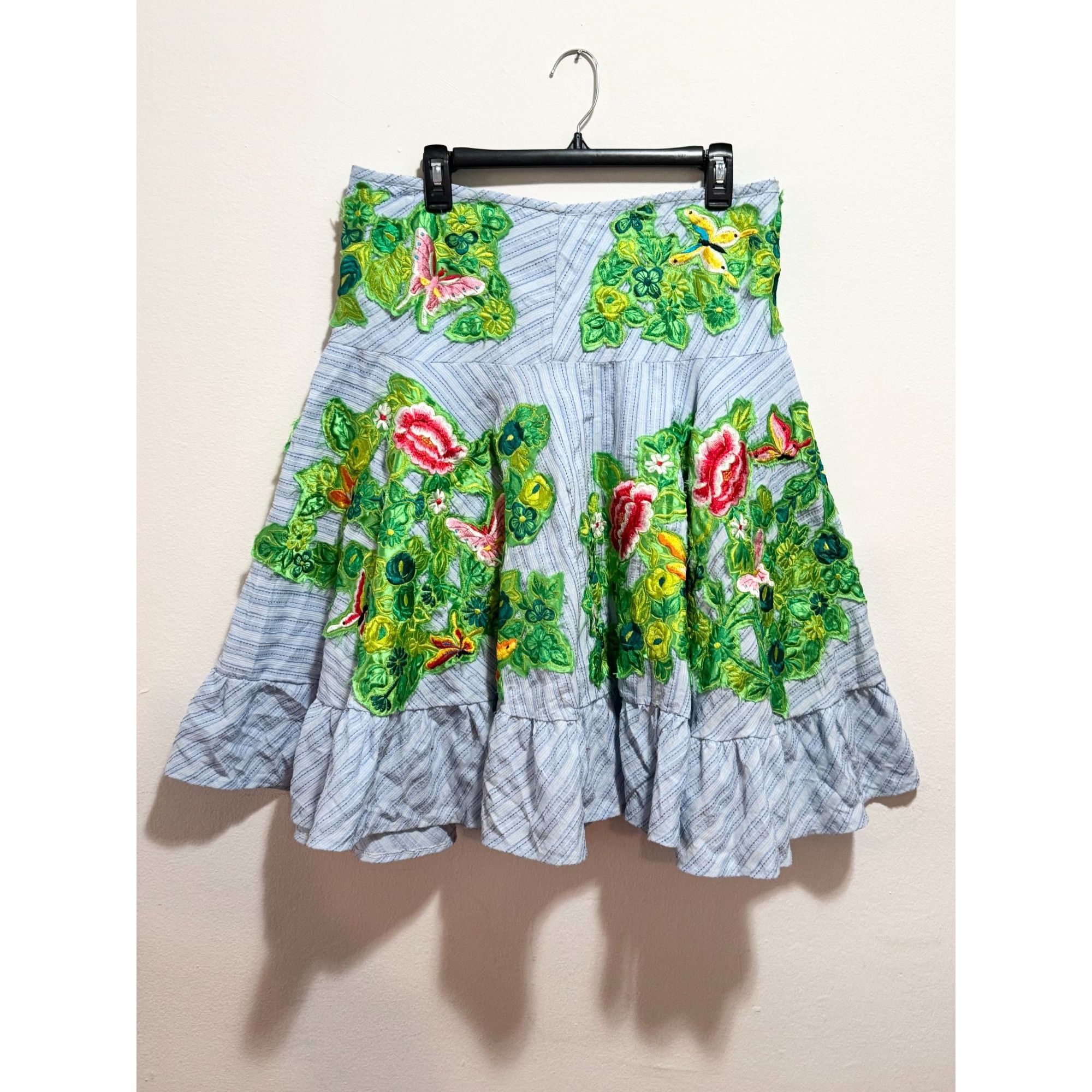 Other Ariella embroidered floral butterfly skirt size L Size 29" - 1 Thumbnail