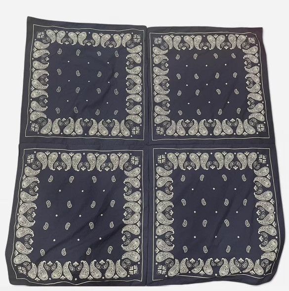 Other ~40 x 40 inch navy blue paisley scarf belt shemagh Size ONE SIZE - 1 Thumbnail