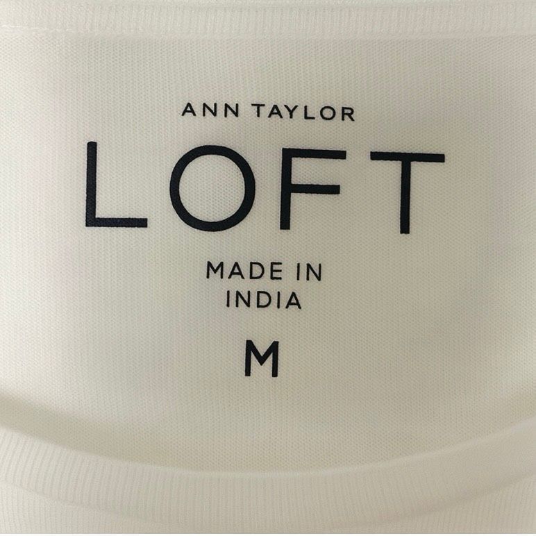 Ann Taylor Ann Taylor LOFT White Crochet Detail T-Shirt Size M Size M / US 6-8 / IT 42-44 - 4 Thumbnail