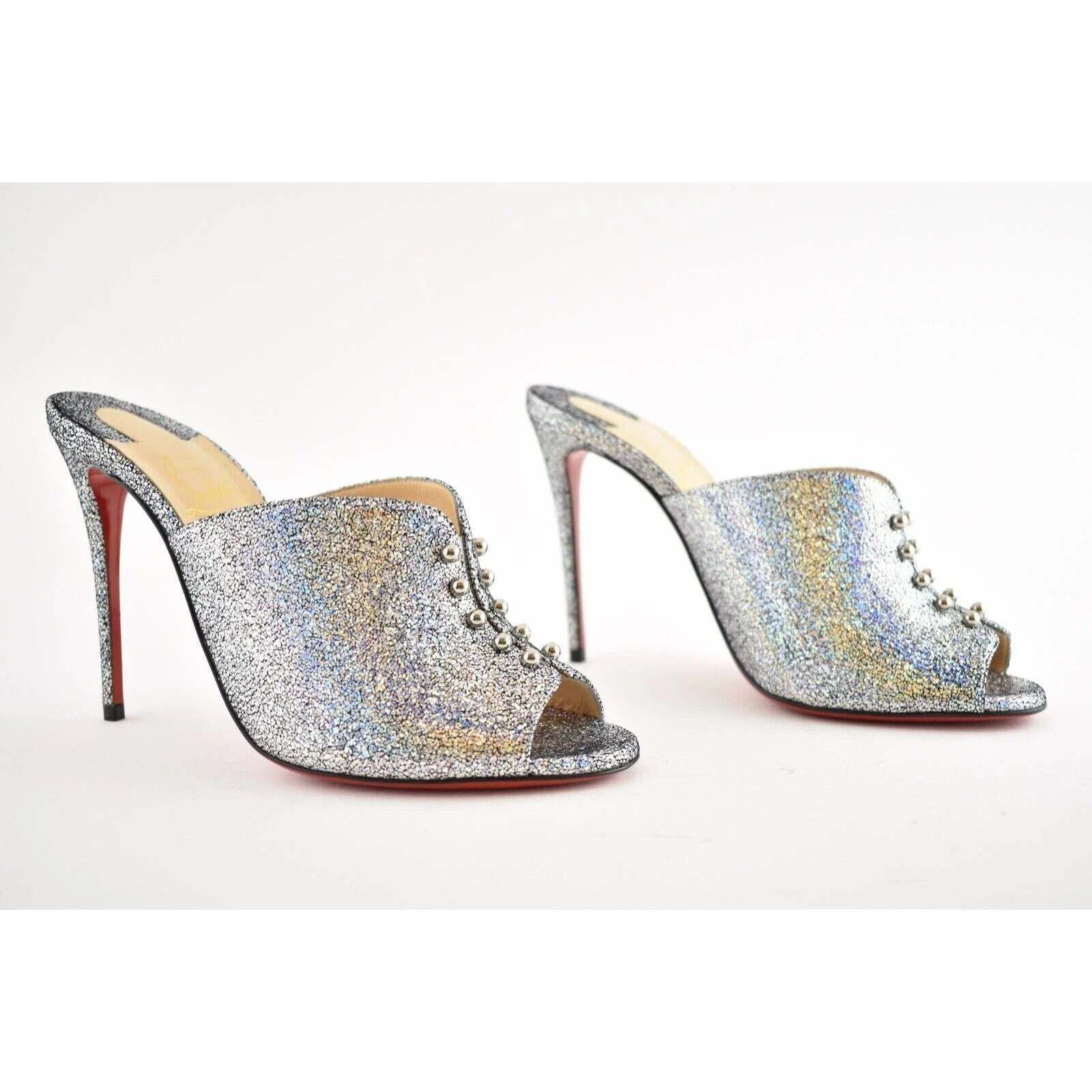 Christian Louboutin Christian Louboutin Predumule 100 Silver Nappa Mica Size US 6.5 / IT 36.5 - 4 Thumbnail