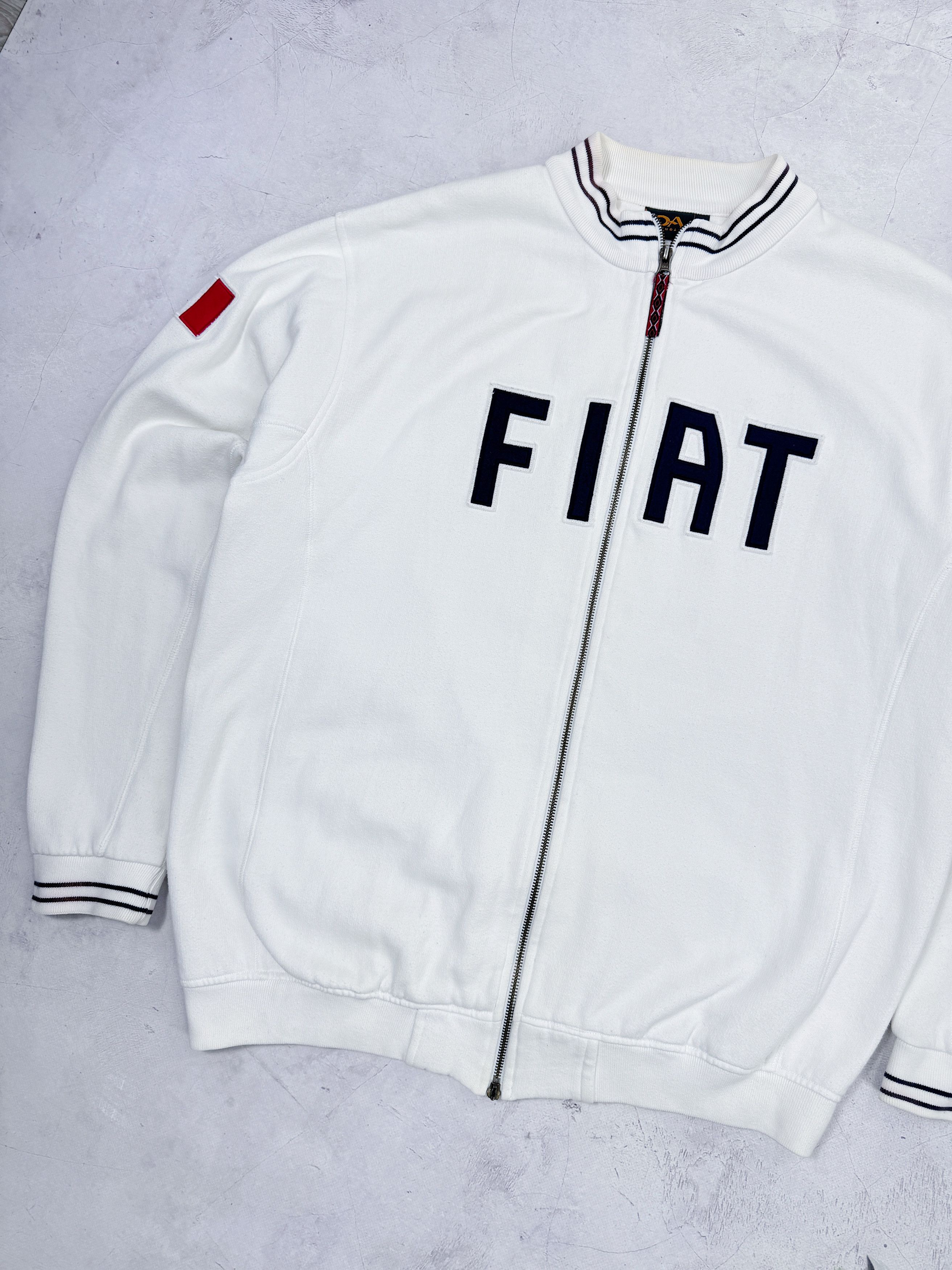 NASCAR × Vintage Fiat Sweatshirt Full Zip Italy & Swiss Flag Size US XL / EU 56 / 4 - 2 Thumbnail