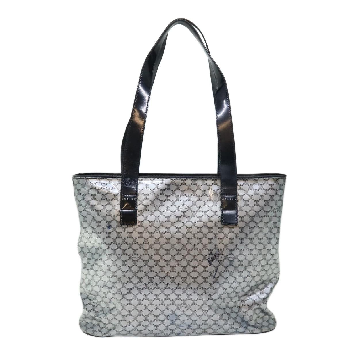 Celine CELINE Macadam Canvas Tote Bag Enamel Silver Black Size ONE SIZE - 3 Thumbnail