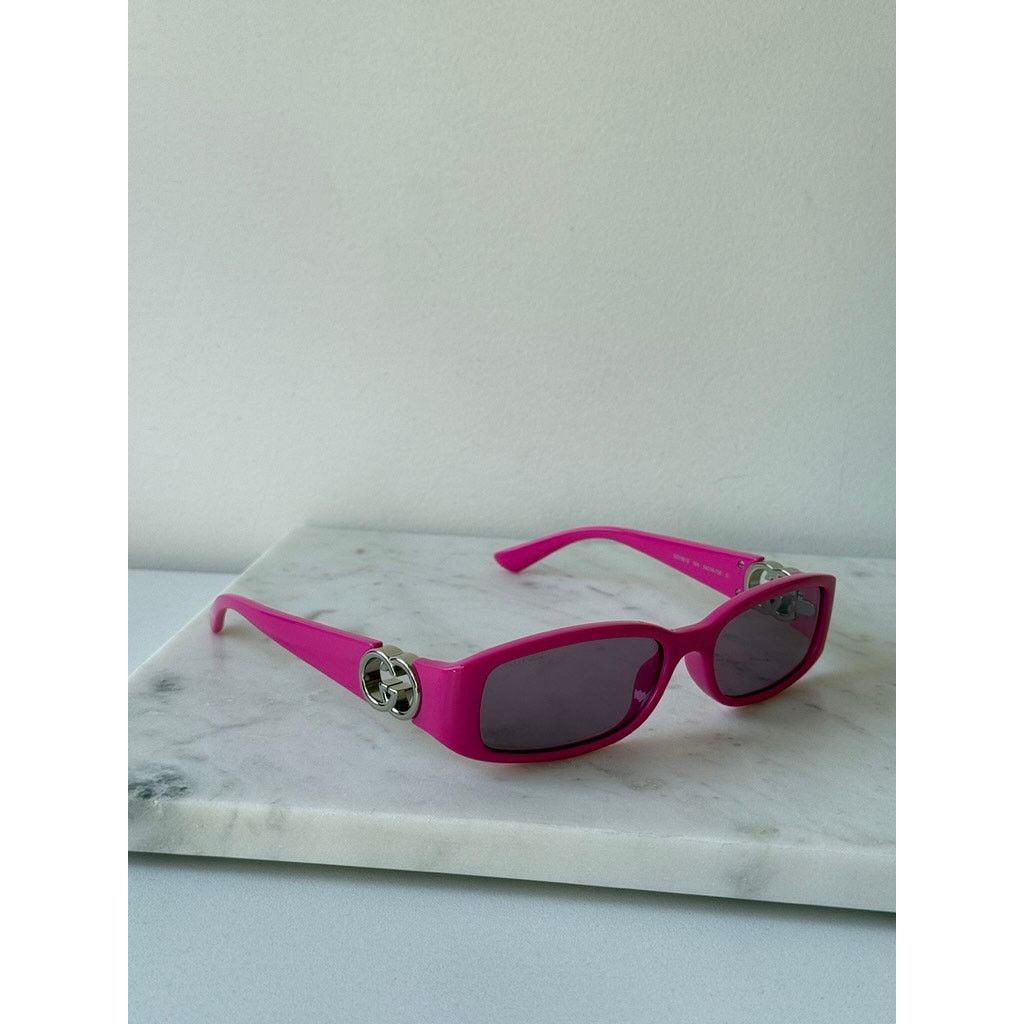 Gucci NEW Gucci GG1661S Pink Slim Logo Sunglasses Size ONE SIZE - 3 Thumbnail