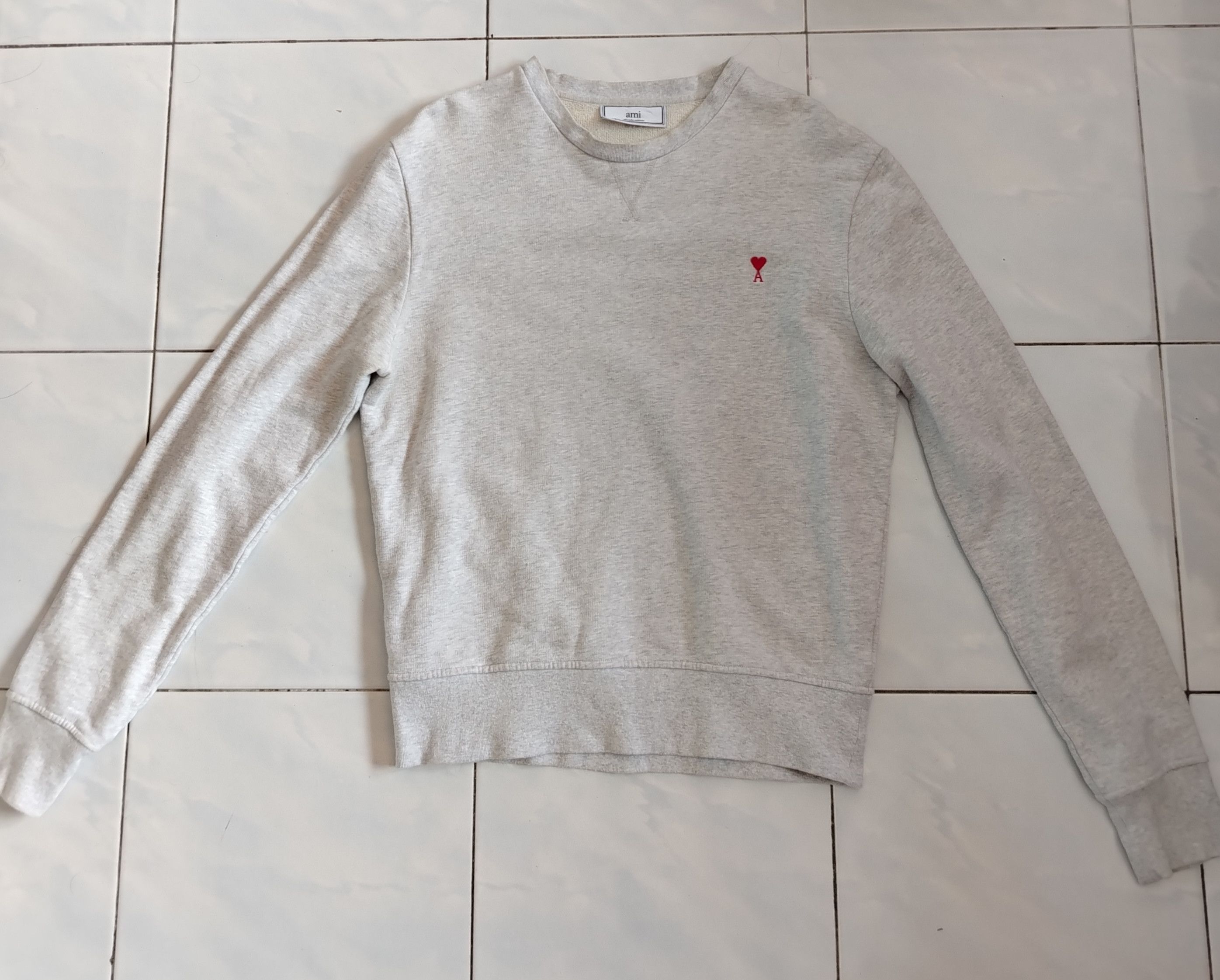 AMI AMI Paris Ami de Coeur Crewneck Sweatshirt (Grey) Size US M / EU 48-50 / 2 - 1 Thumbnail