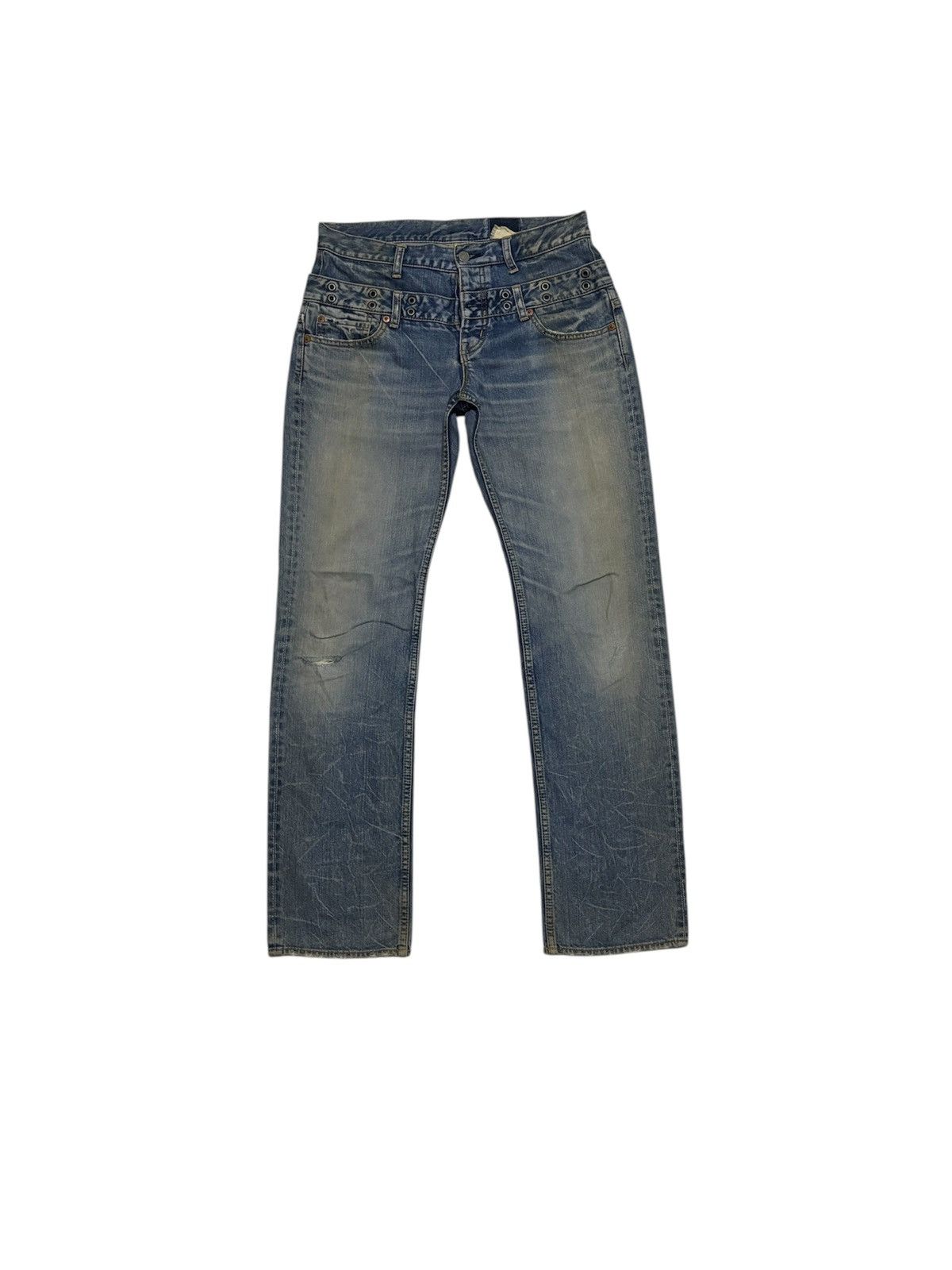 Japanese Brand Japanese Antgauge Double Waist Jeans Streetwear Denim Size US 31 - 1 Thumbnail