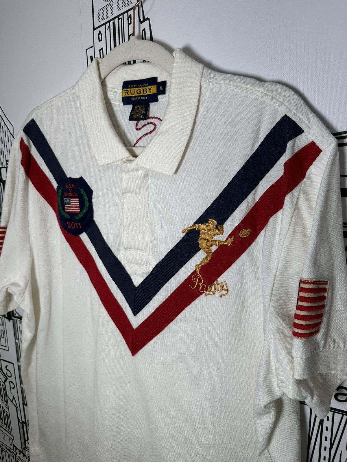 Rugby Ralph Lauren USA 2011 Big Kicker Polo White XL